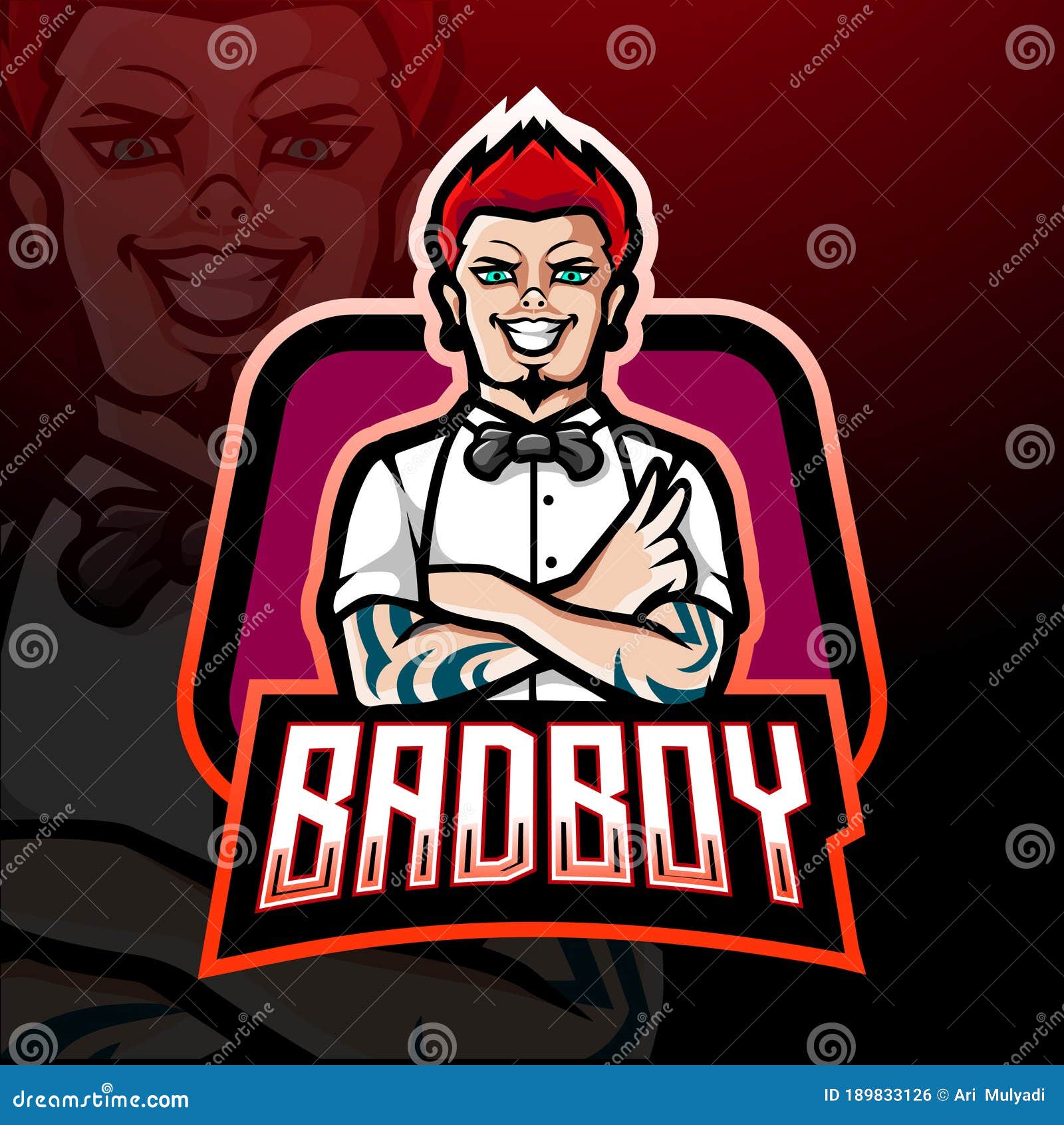 Gamer boy mascot esport logo design. Illustration of Gamer boy mascot  esport logo design royalty free illustration