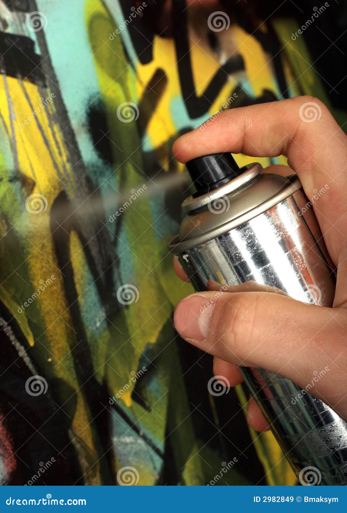 Bad Boy Painting a Wall with Spray Stock Image Image of amazing, dark