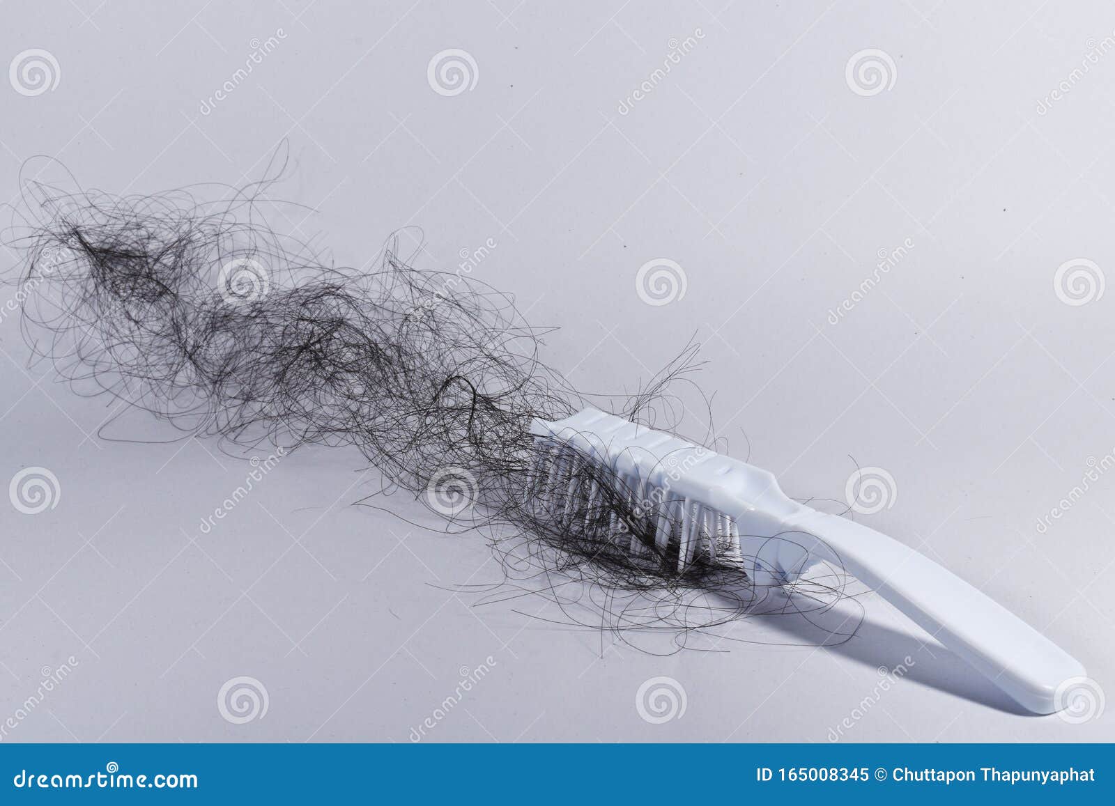 Bad Combing Causes Hair Damage Hair Loss Problems are Many Stock Image