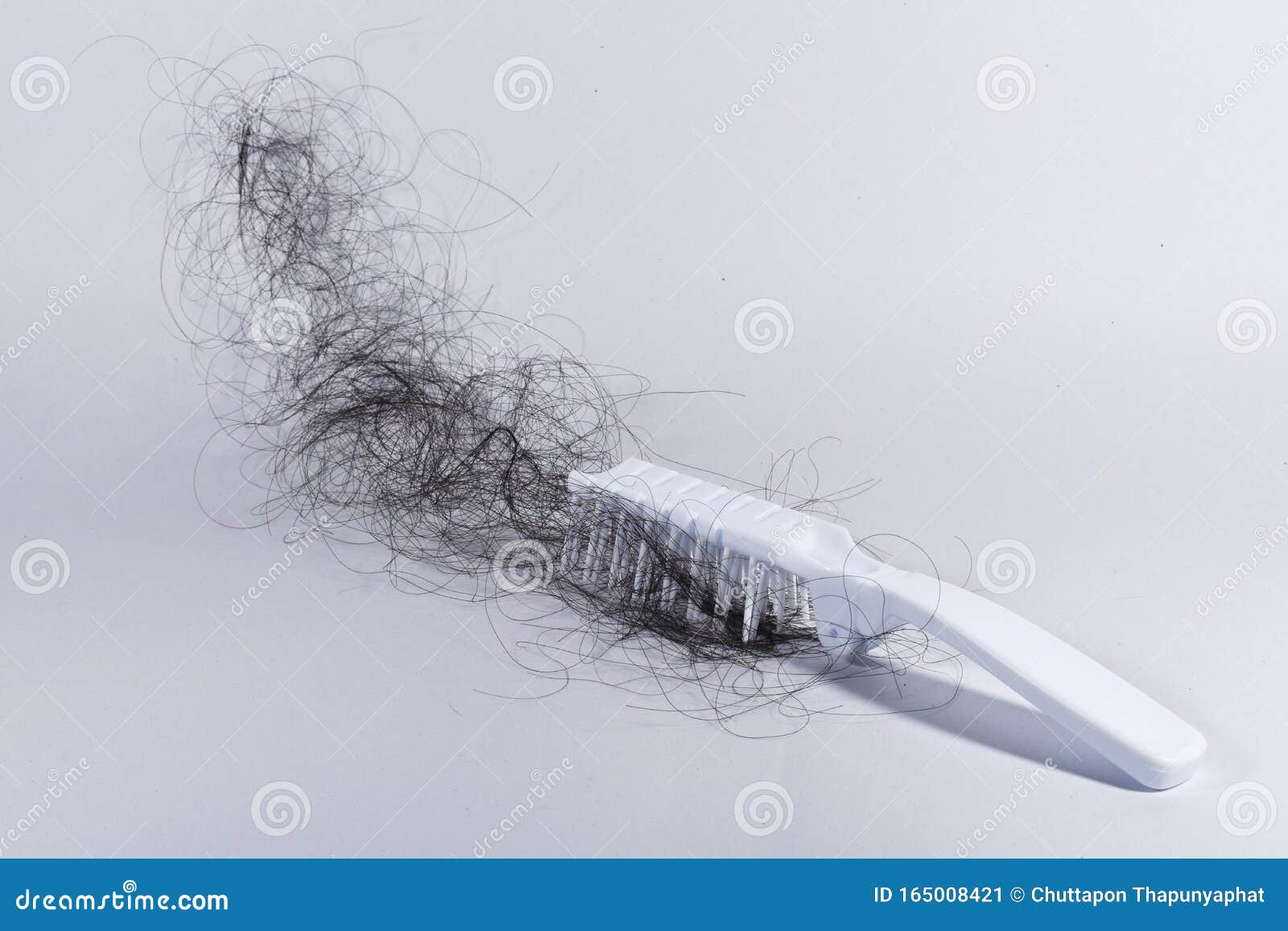 Bad Combing Causes Hair Damage Hair Loss Problems are Many Stock Image