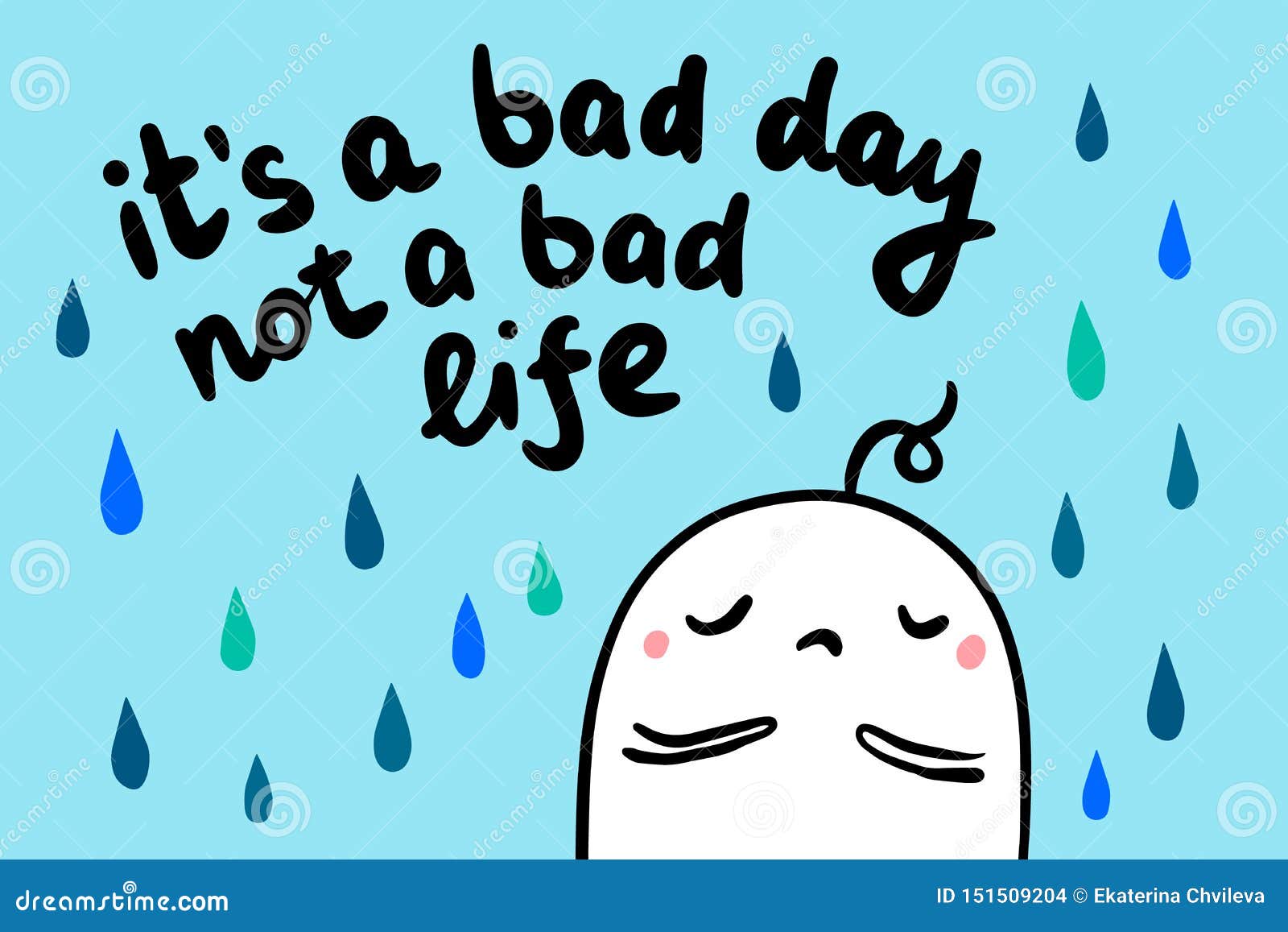 It is a Bad Day Not Life Hand Drawn Vector Illustration in Cartoon Style.  Tears Rain Upset Man Stock Illustration - Illustration of artistic,  minimalism: 151509204