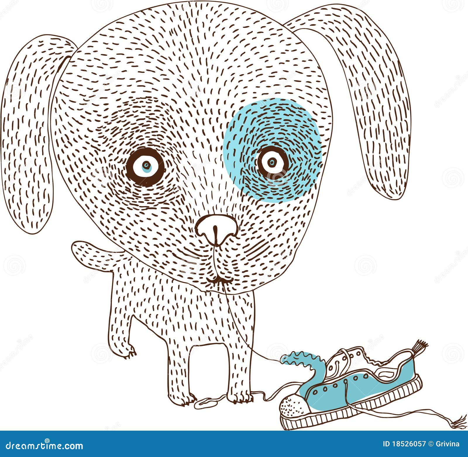 Bad dog stock illustration. Illustration of brown, pedigreed - 18526057