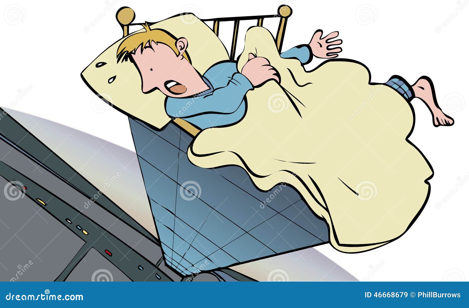 Bad dream stock vector. Illustration of anxious, frightened 46668679