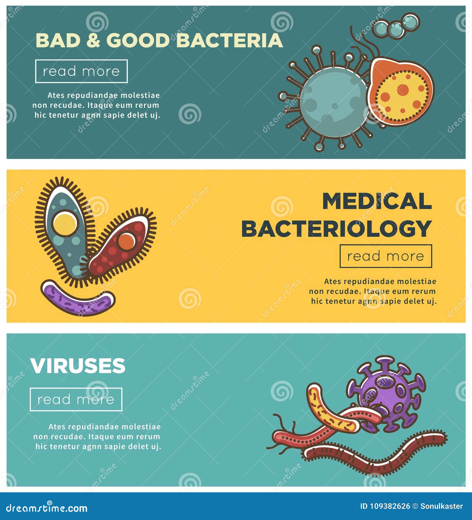 bad and good bacteria, harmful viruses and medical bacteriology