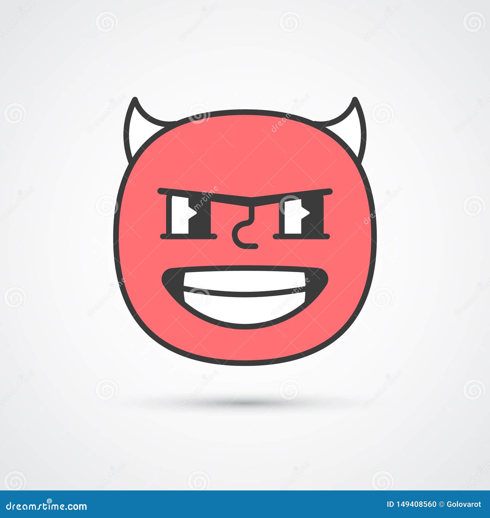 Bad Guy Emoji Face With Big Eyes Vector Eps10 Stock Illustration