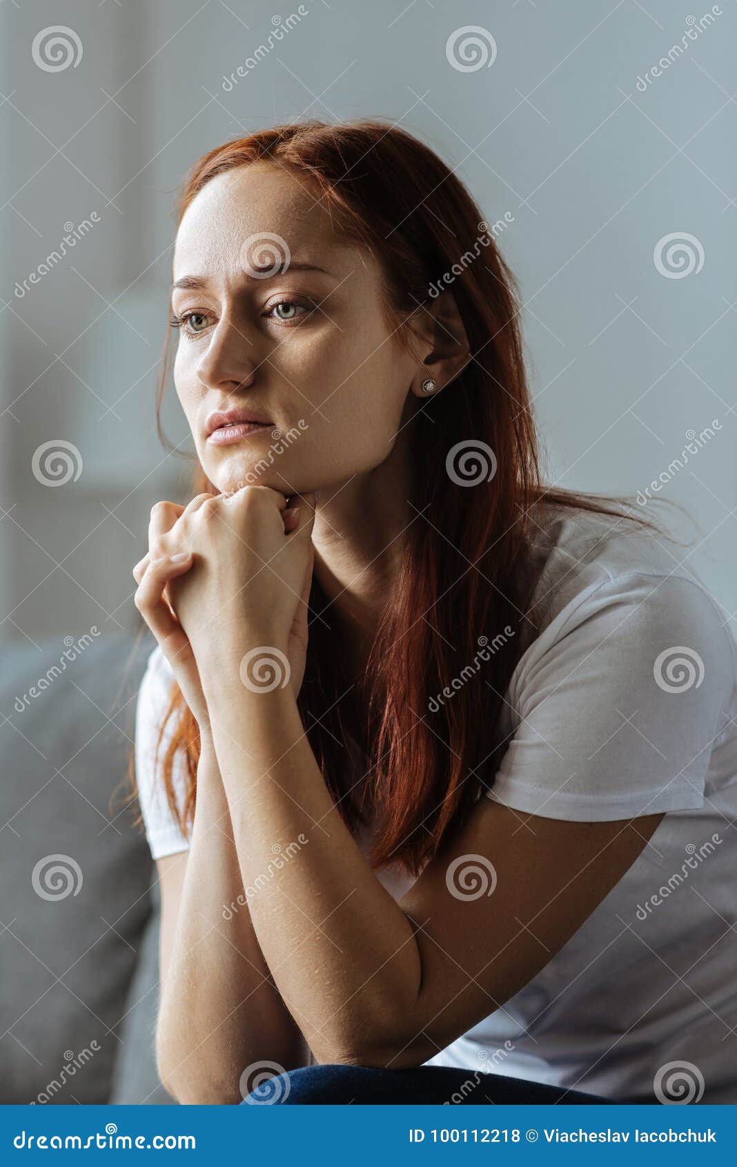 Depressed Sad Woman Being Unhappy Stock Photo - Image of alone, nervous:  100112218