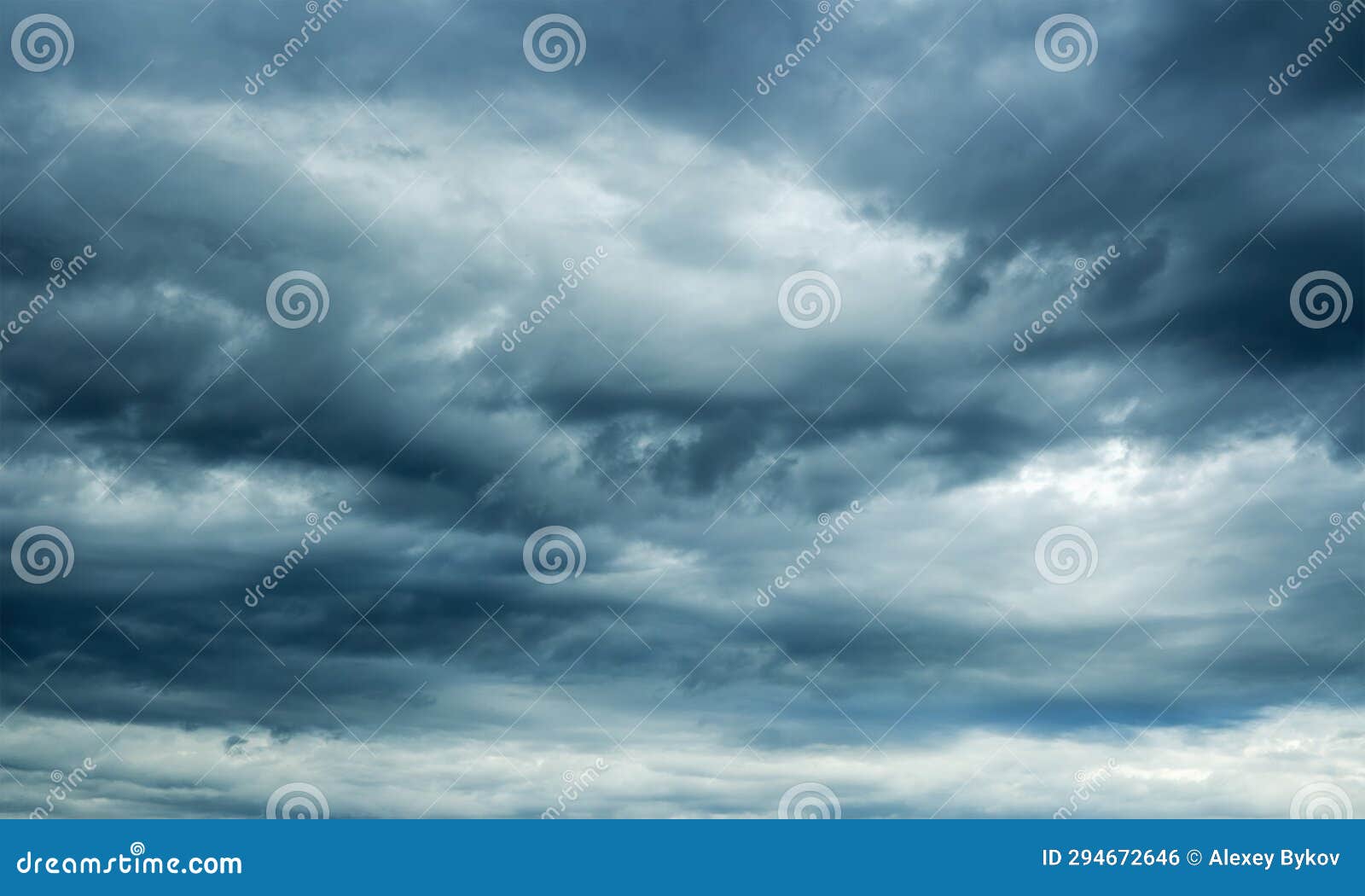 Bad and Moody Weather Sky, Heavy Clouds. Stock Photo Image of