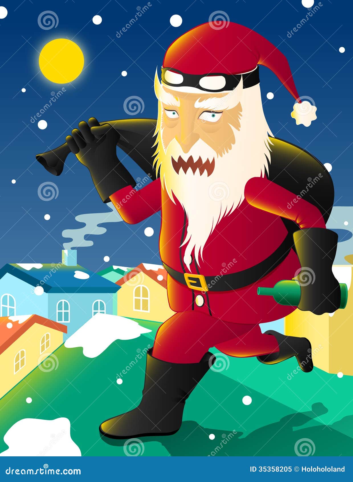 Bad santa claus stock illustration. Illustration of happy 35358205