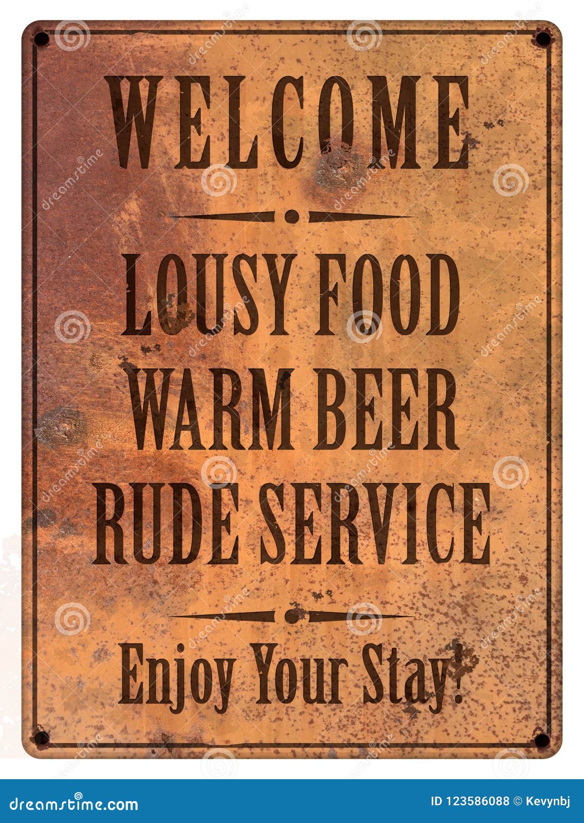 bad service beer food man cave sign grunge