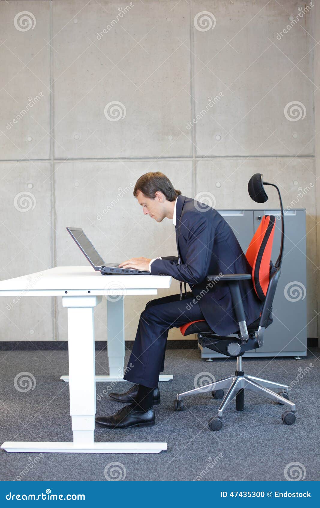 Bad Sitting Posture At Laptop Stock Photo - Image: 47435300