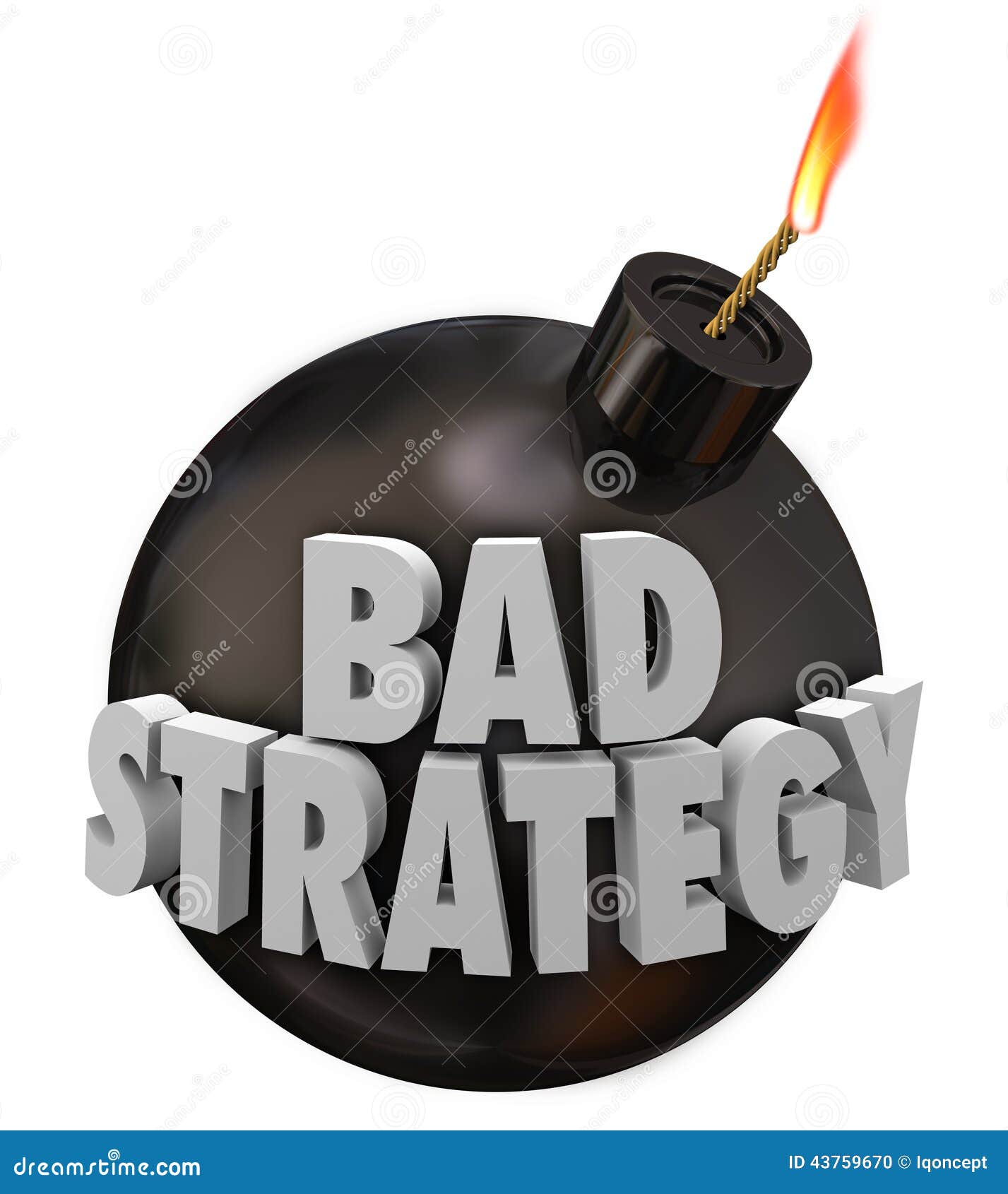 Bad Strategy 3d Words Bomb Poor Vision Terrible Plan Stock Illustration