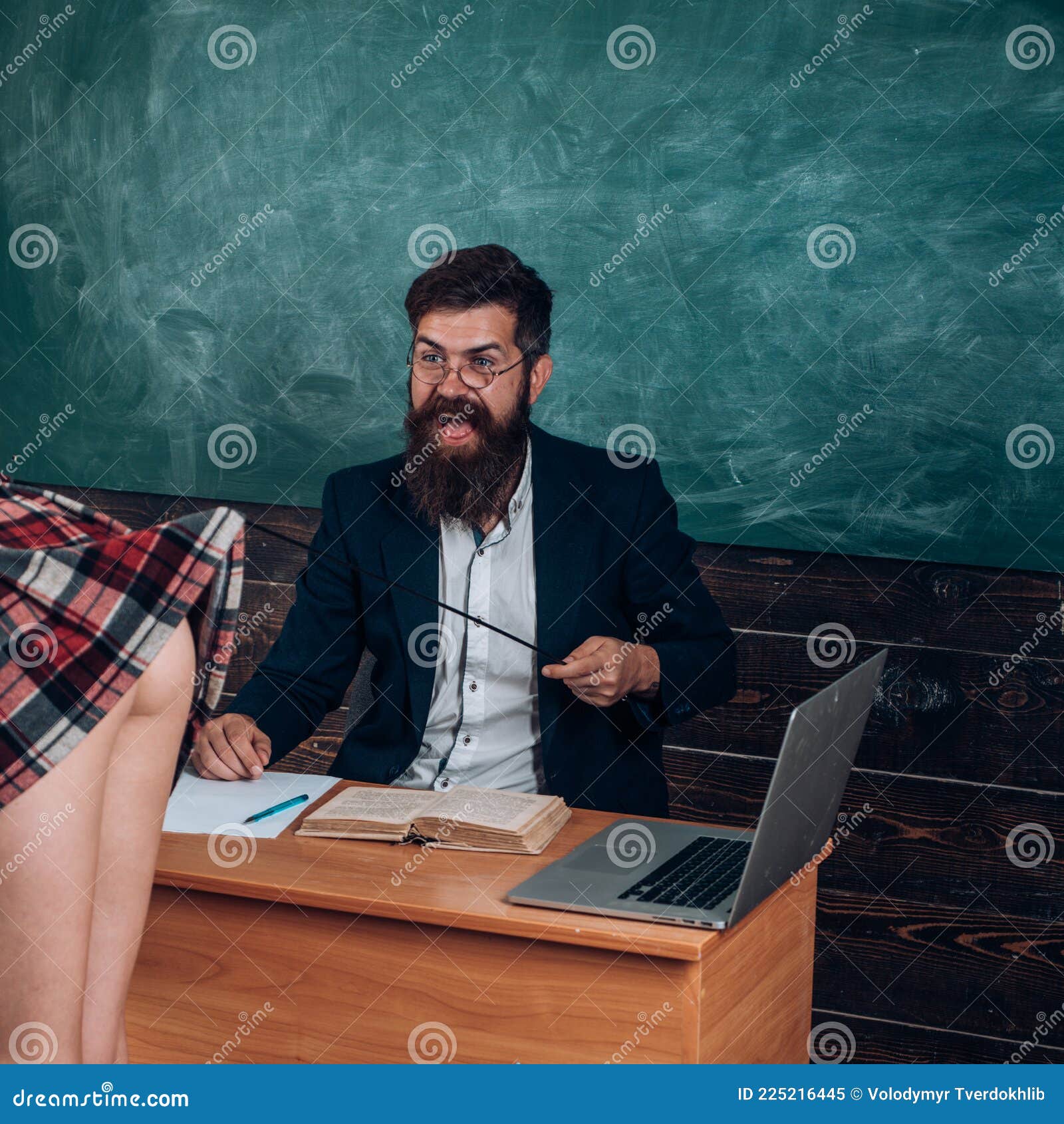 Bad Teacher. School Couple. Student School Girl with Surprised Teacher in  Classroom. Romantic Lovers Stock Image - Image of board, romantic: 225216445