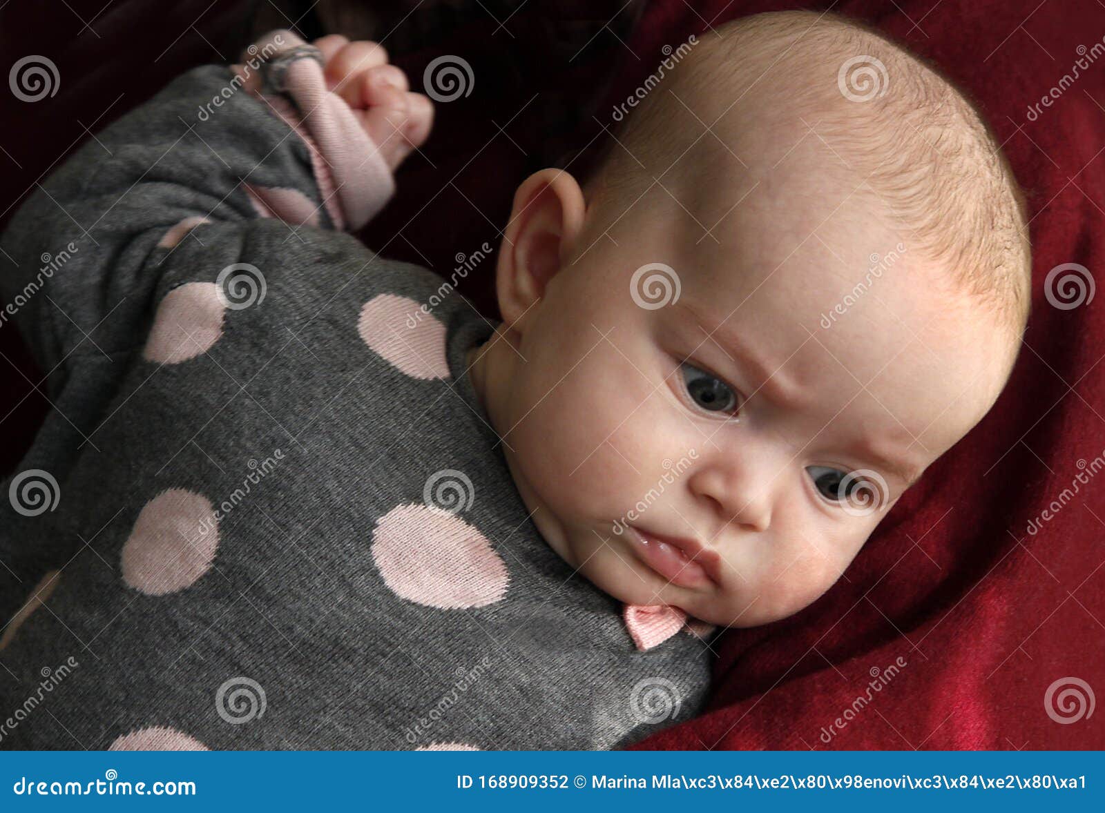 Bad Tempered Little Baby Girl in Sweater Photo - Image of mouth, psychology: 168909352