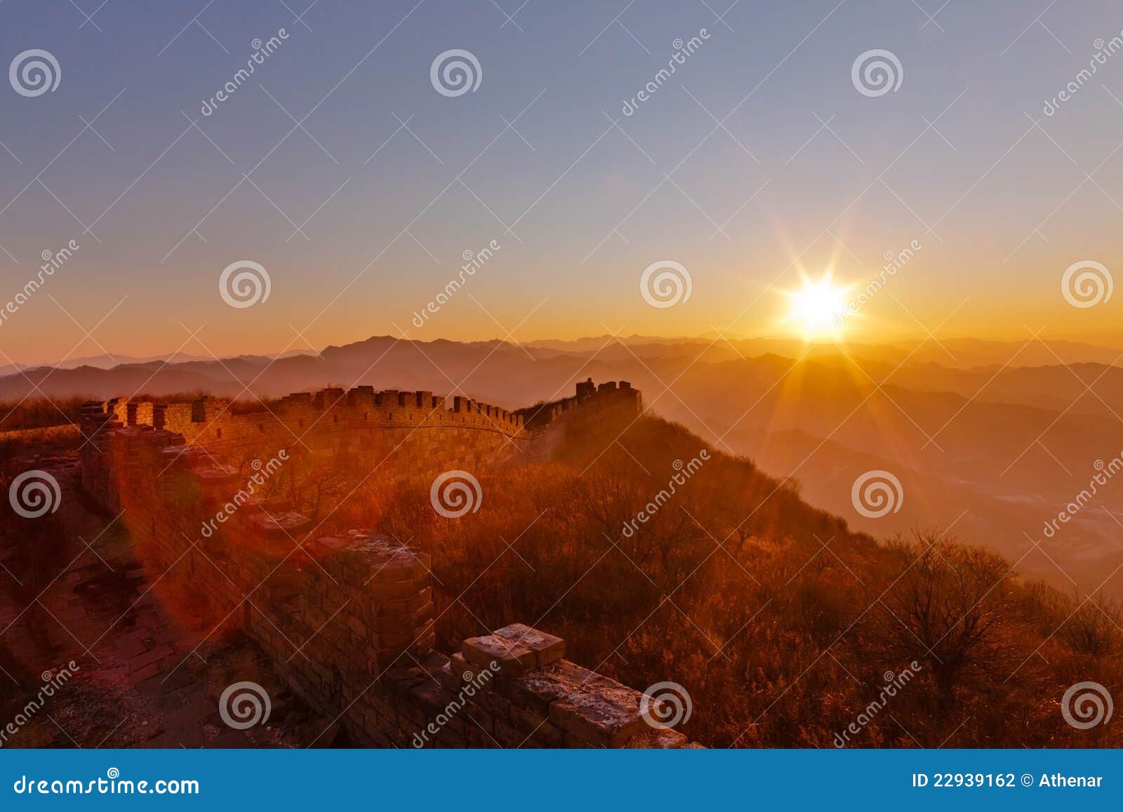 badaling great wall in sunset