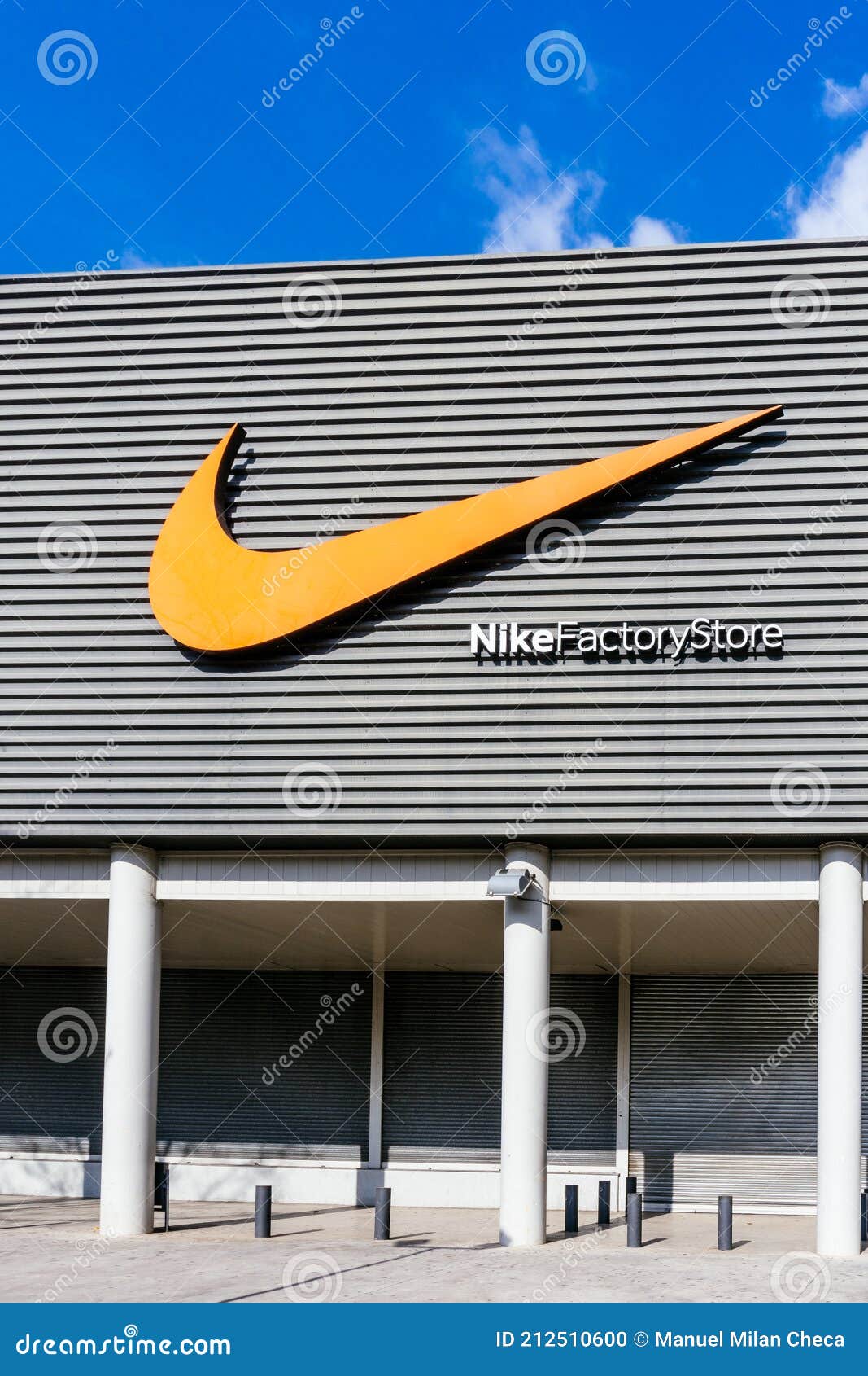 Badalona, Barcelona, Spain February 28, 2021. on the Facade of Nike, an American Multinational Company To the Editorial Image - of icon, emblem: 212510600