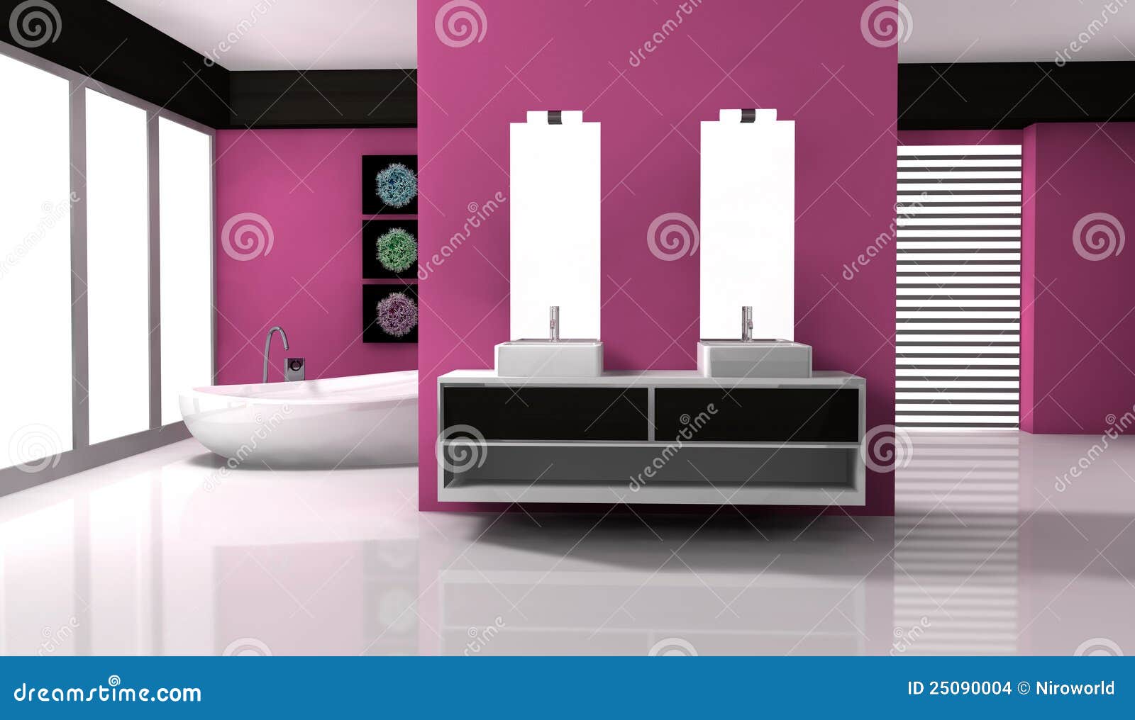 Badezimmer-Innenarchitektur Stock Abbildung - Illustration von