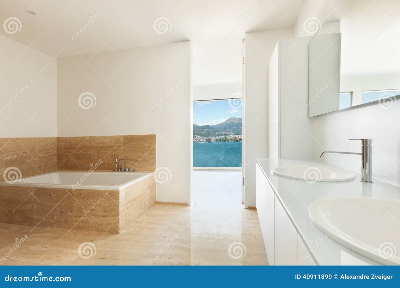 Badezimmer Marmorboden Stockbild Bild Von Modern Wohnung 40911899
