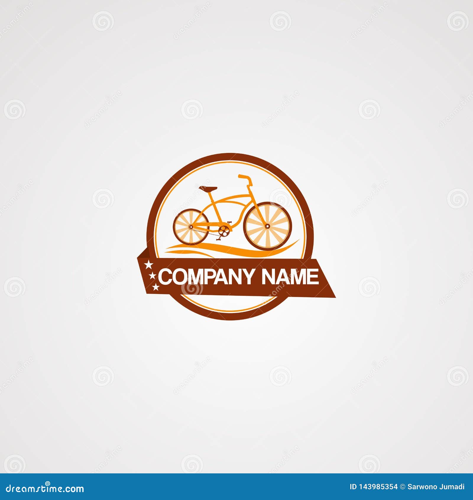 Badge Bike Logo Vector, Icon, Element, and Template for Company Stock