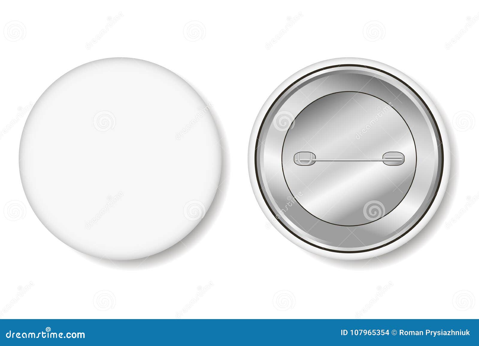 Download Badge Blank White Pin Button Realistic Mockup Vector Stock Vector Illustration Of Metal Front 107965354