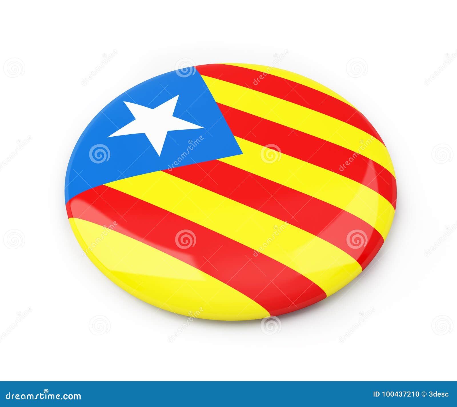 Badge Catalan Nationalist Flag On A White Background 3D Illustration ...