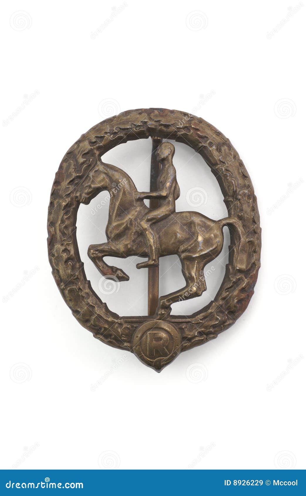 Badge of Horseman (army Cavalry) in Bronze. Stock Image Image of