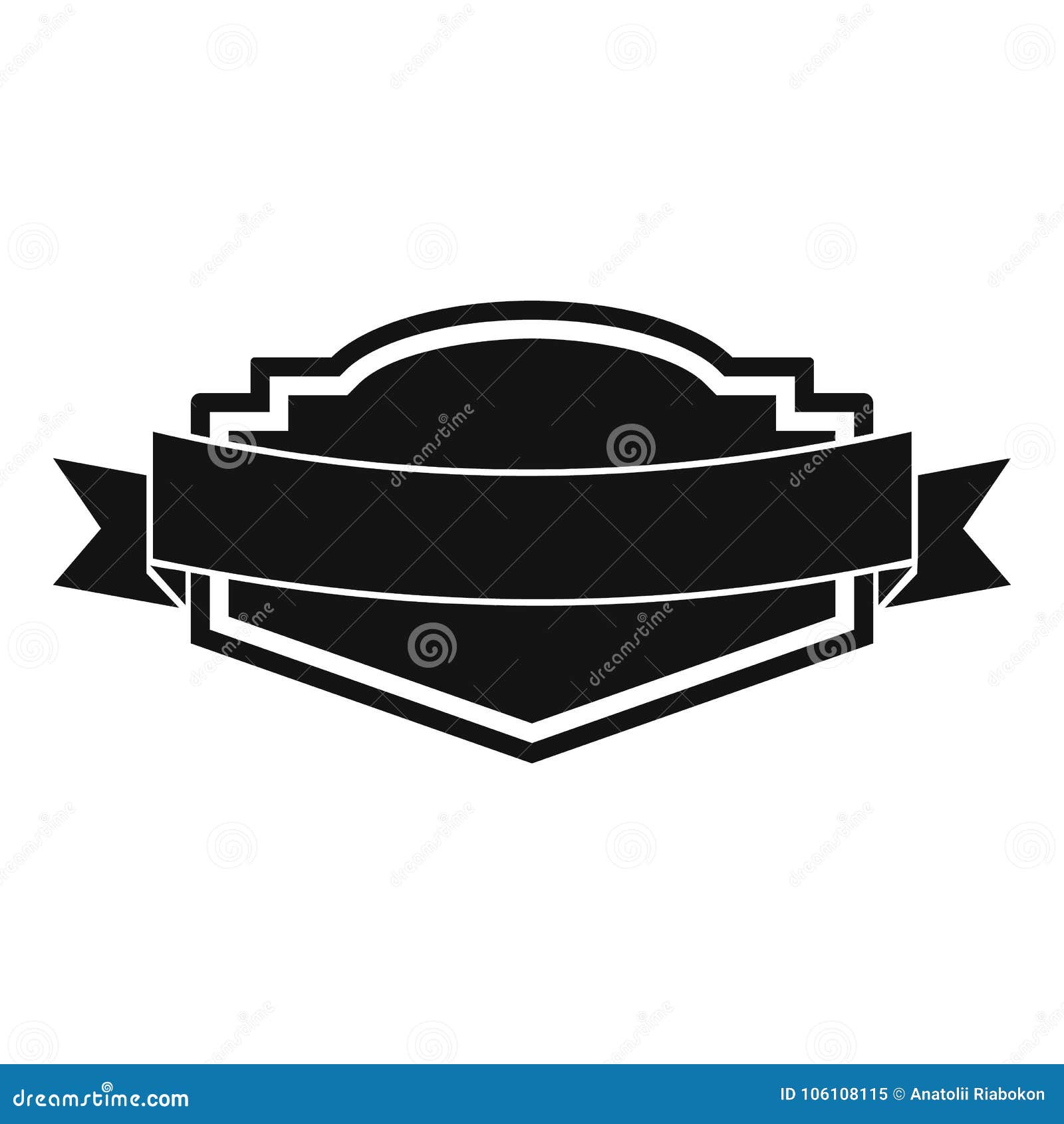 Badge Label Icon, Simple Black Style Stock Vector - Illustration of ...