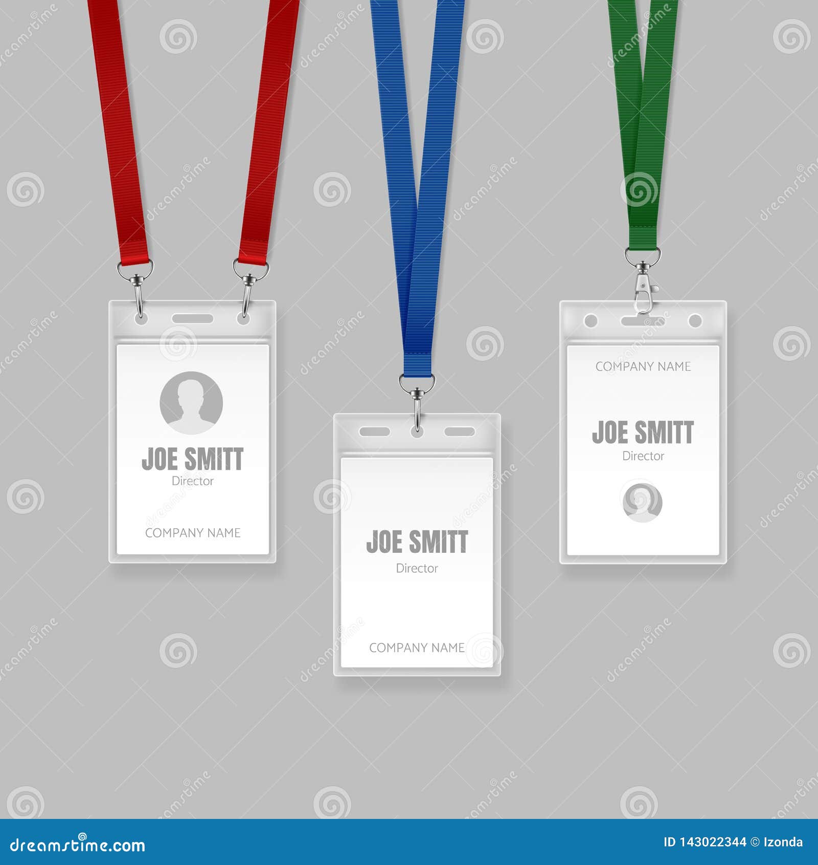 Vector Set Of Identification Cards On Red Blue And Green Lanyards Illustration Of Name Holder End Badge Templates Stock Vector Illustration Of Empty Office Vector Set Of Identification Cards On Red Blue And Green Lanyards Illustration Of Name Holder End Badge Templates Stock Vector Illustration Of Empty Office