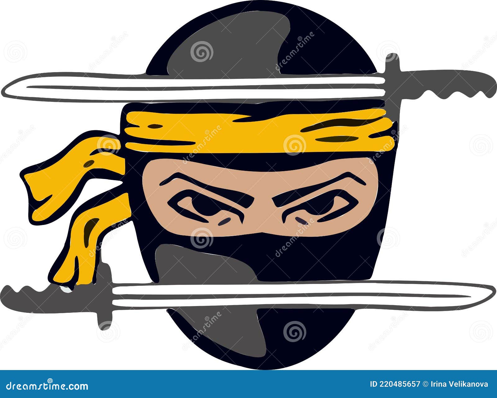 Premium Vector  Cartoon ninja assassin with sword vector illustration