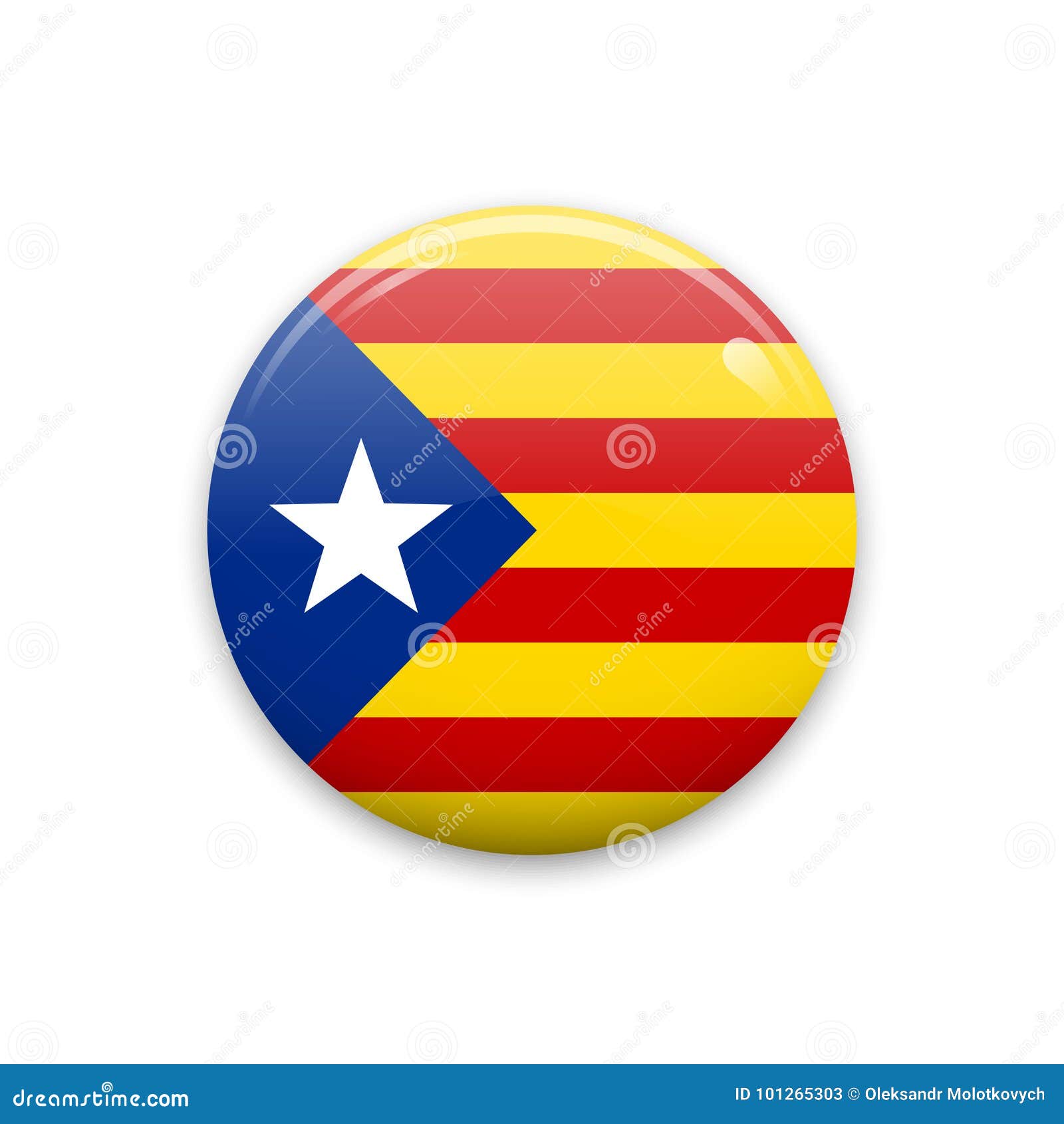 Vector Badge or Sticker with Catalonia Flag. Isolated on White ...