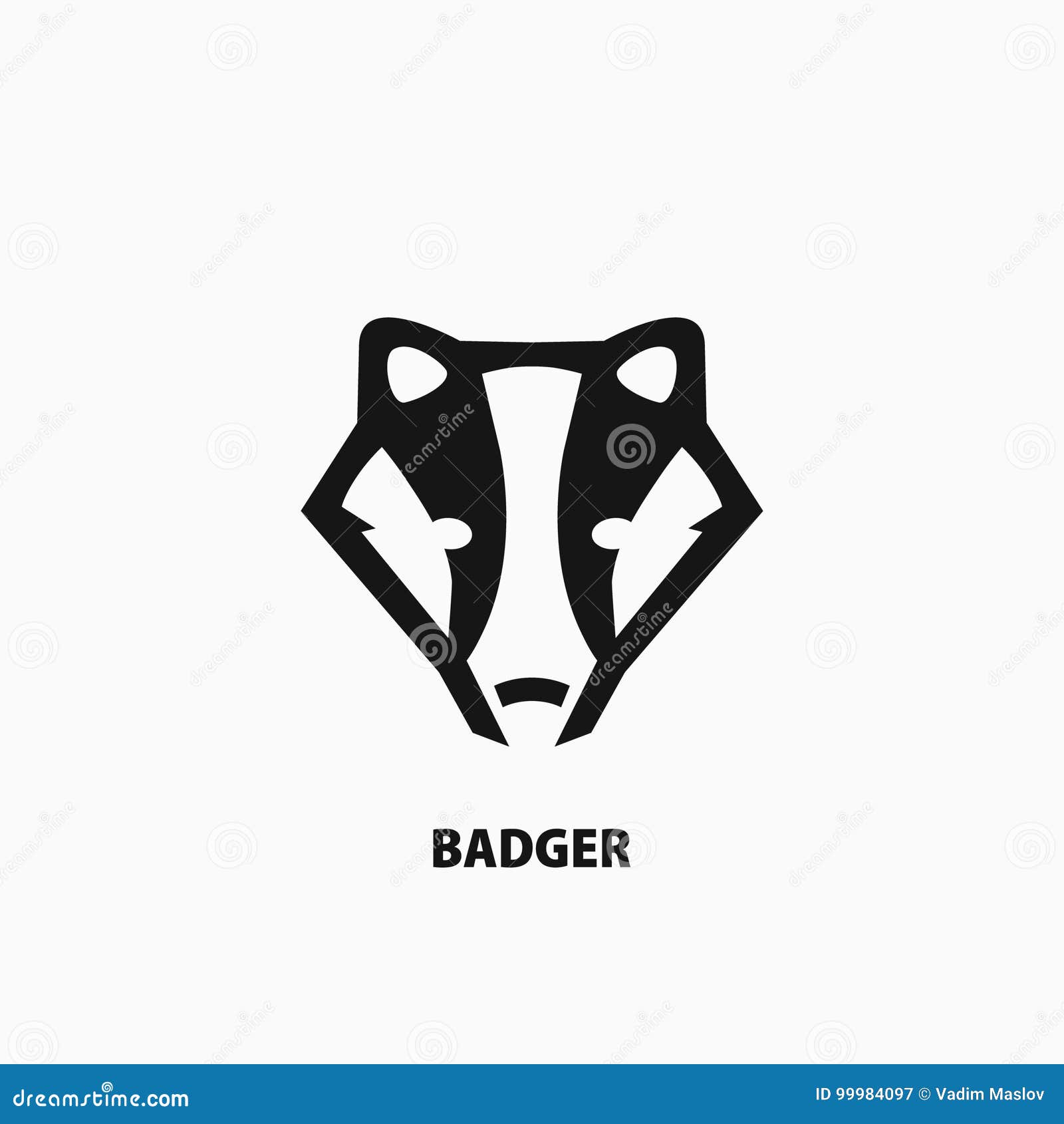 badger head balck icon.