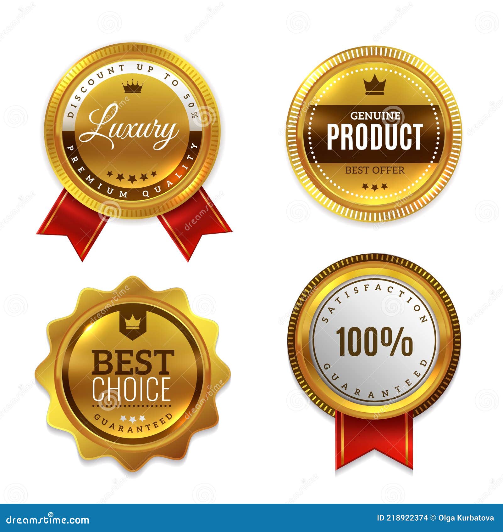 Badges Gold Seal Quality Labels Sale And Discount Golden Medals With