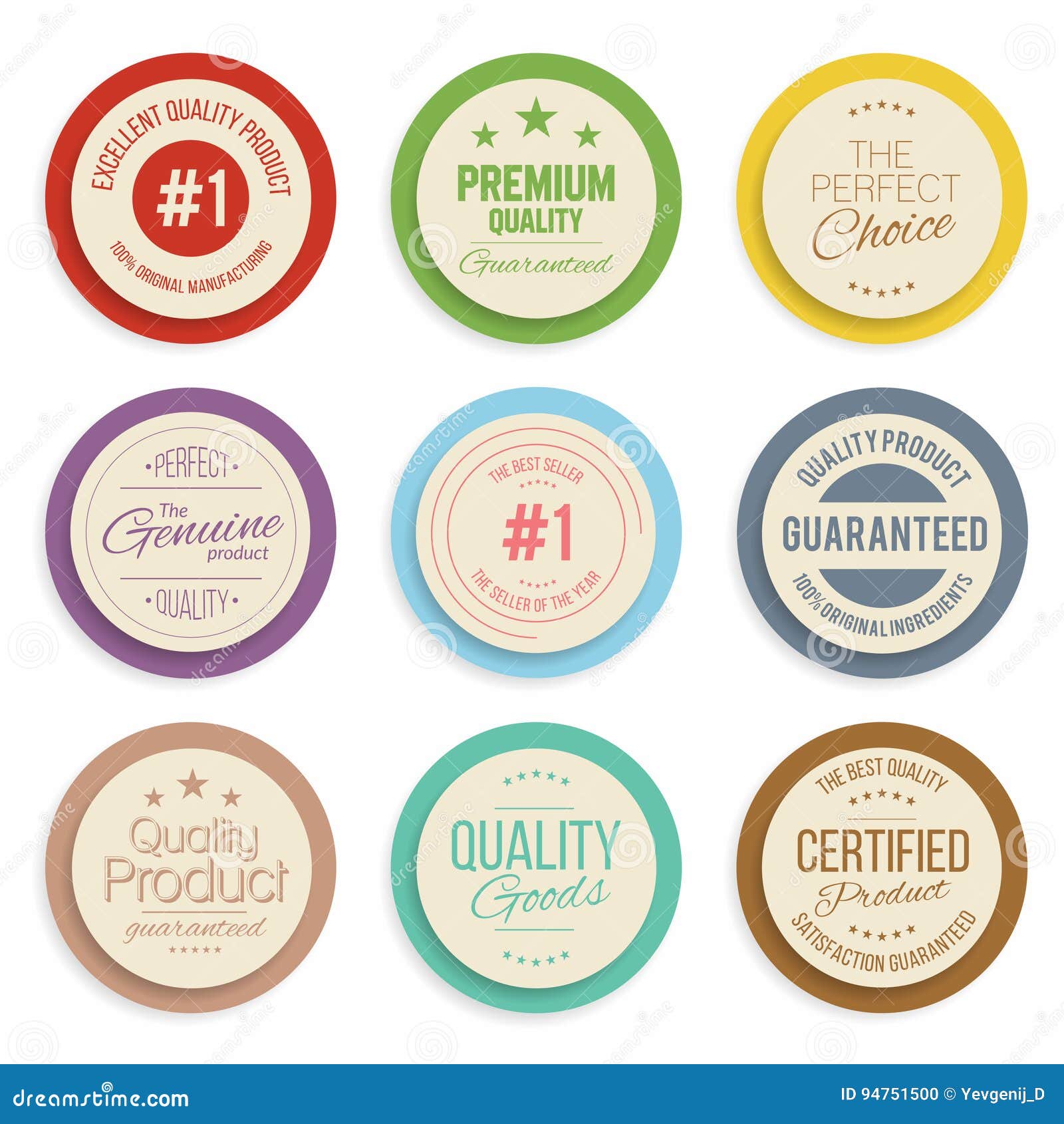 Badges and Labels Collection. Quality, Assurance Marks Stock Vector