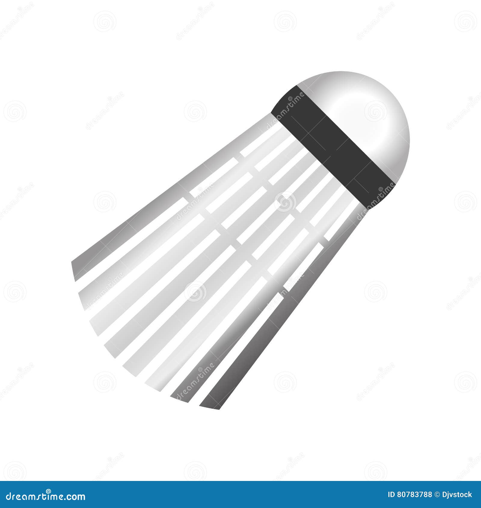 Badminton Birdie And Racquet Drawing Vector Illustration