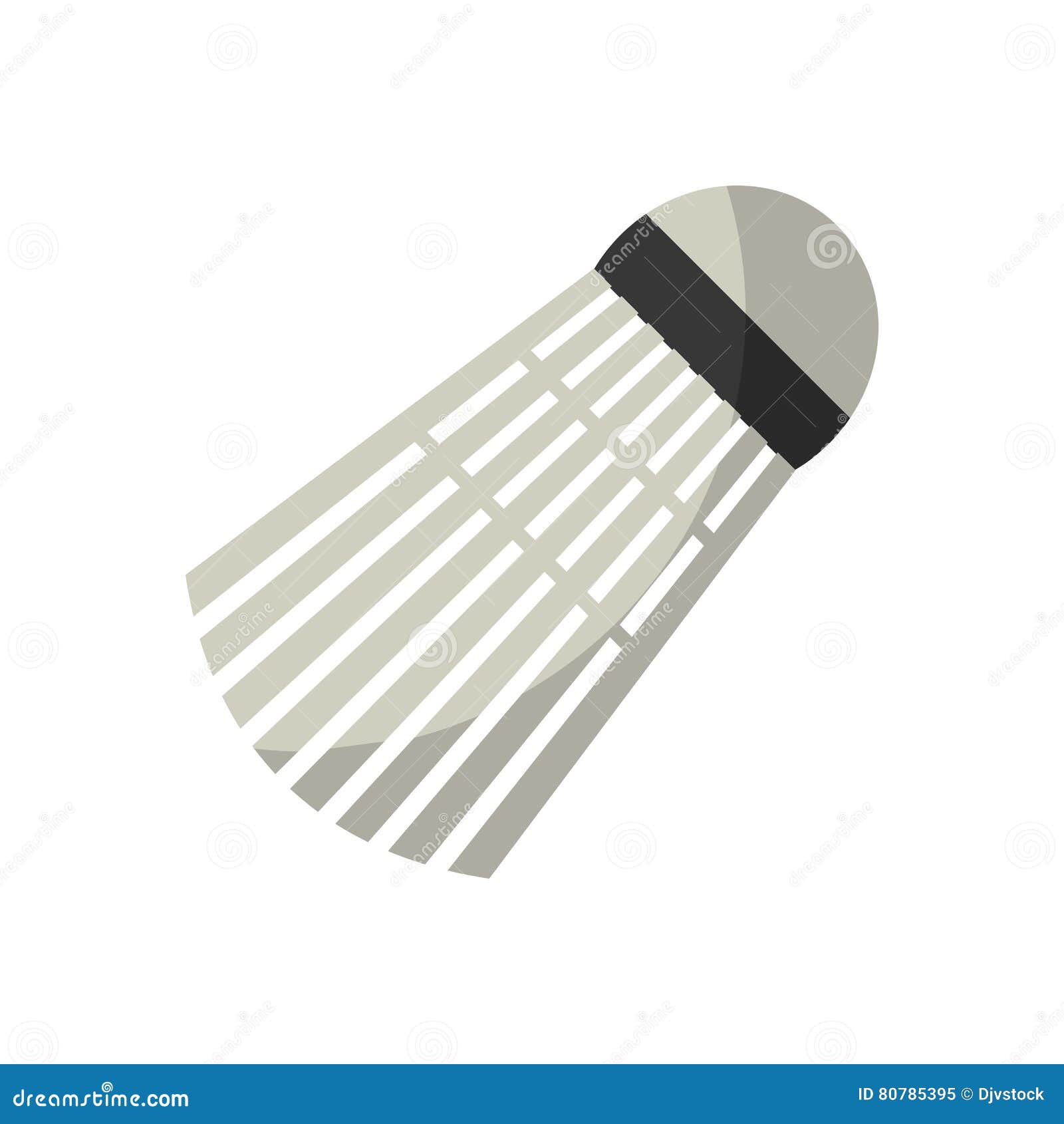 Badminton Birdie And Racquet Drawing Vector Illustration