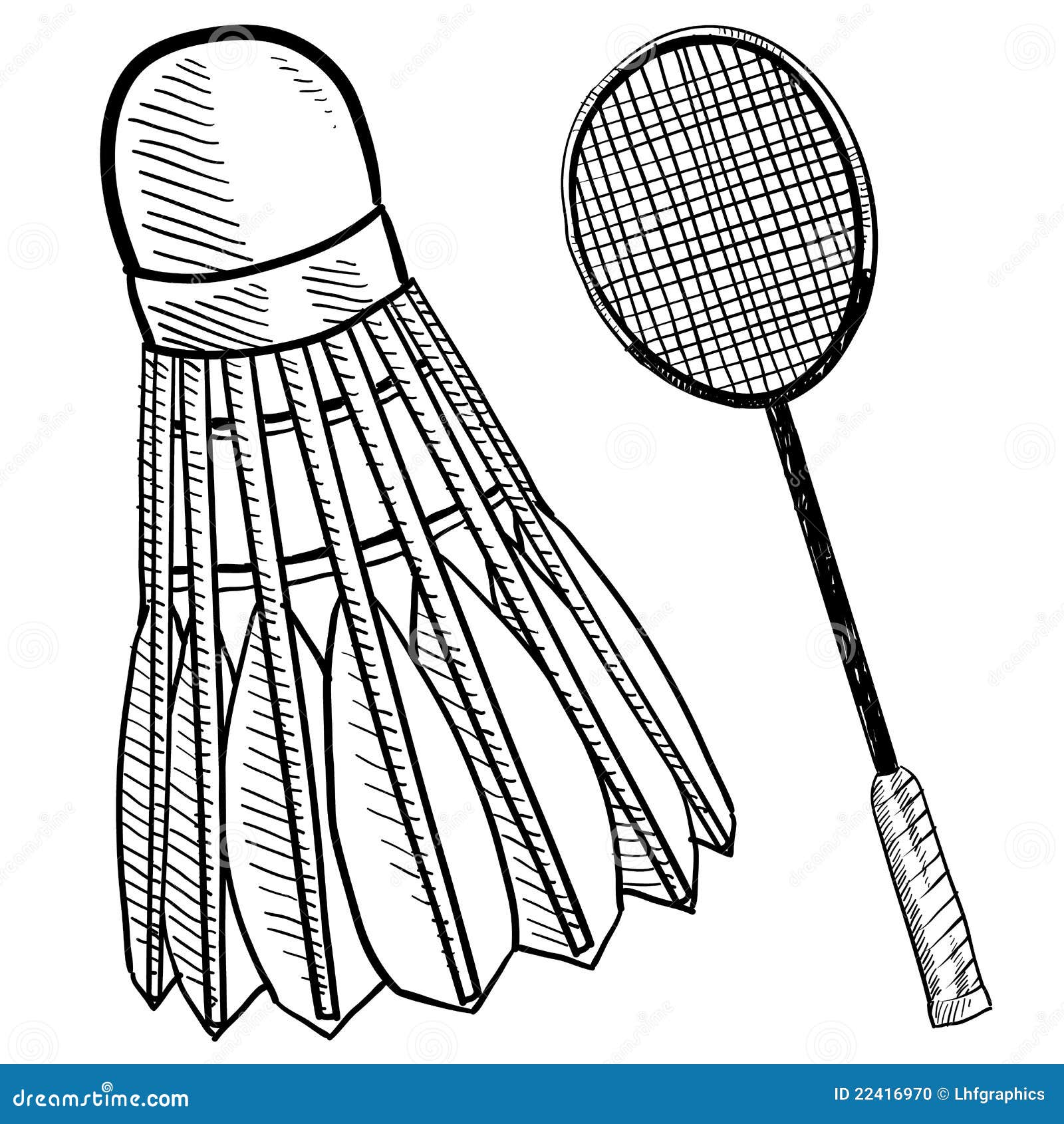 Premium Vector | Badminton racquet and shuttlecock hand drawn outline  doodle icon. racquet and shuttlecock for badminton vector sketch  illustration for print, web, mobile and infographics isolated on white  background.