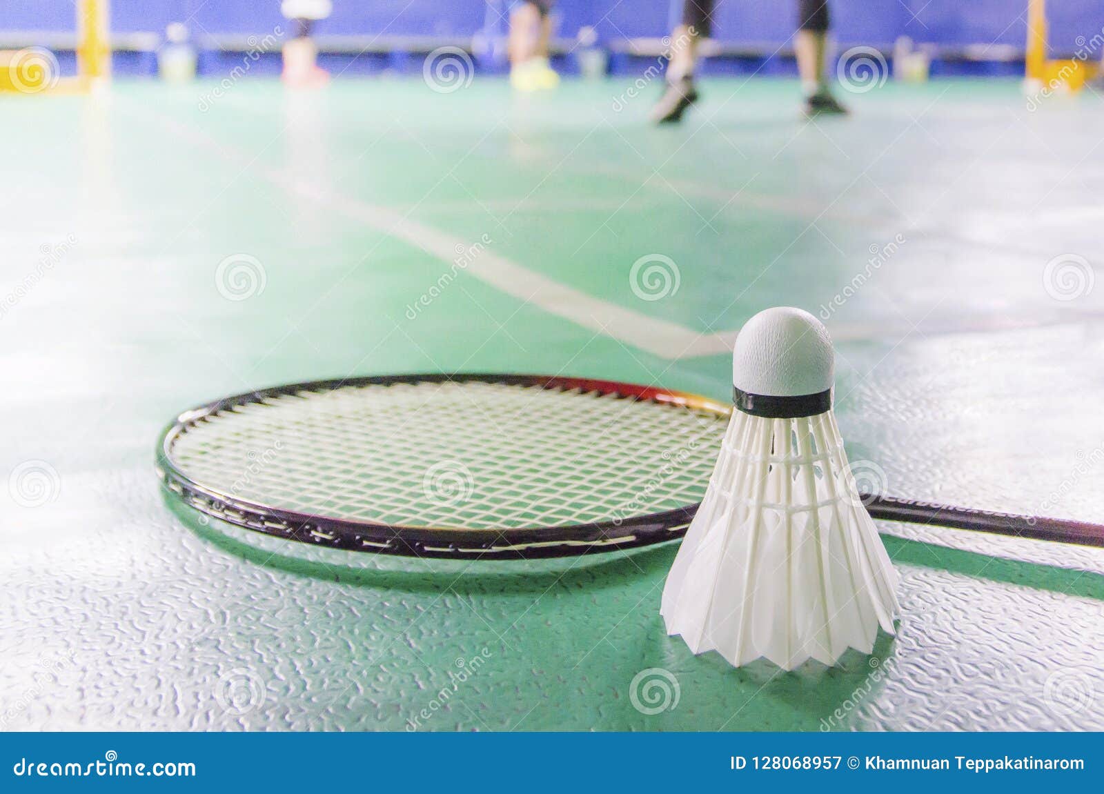 Badminton Court with Shuttlecock Stock Image Image of fitness