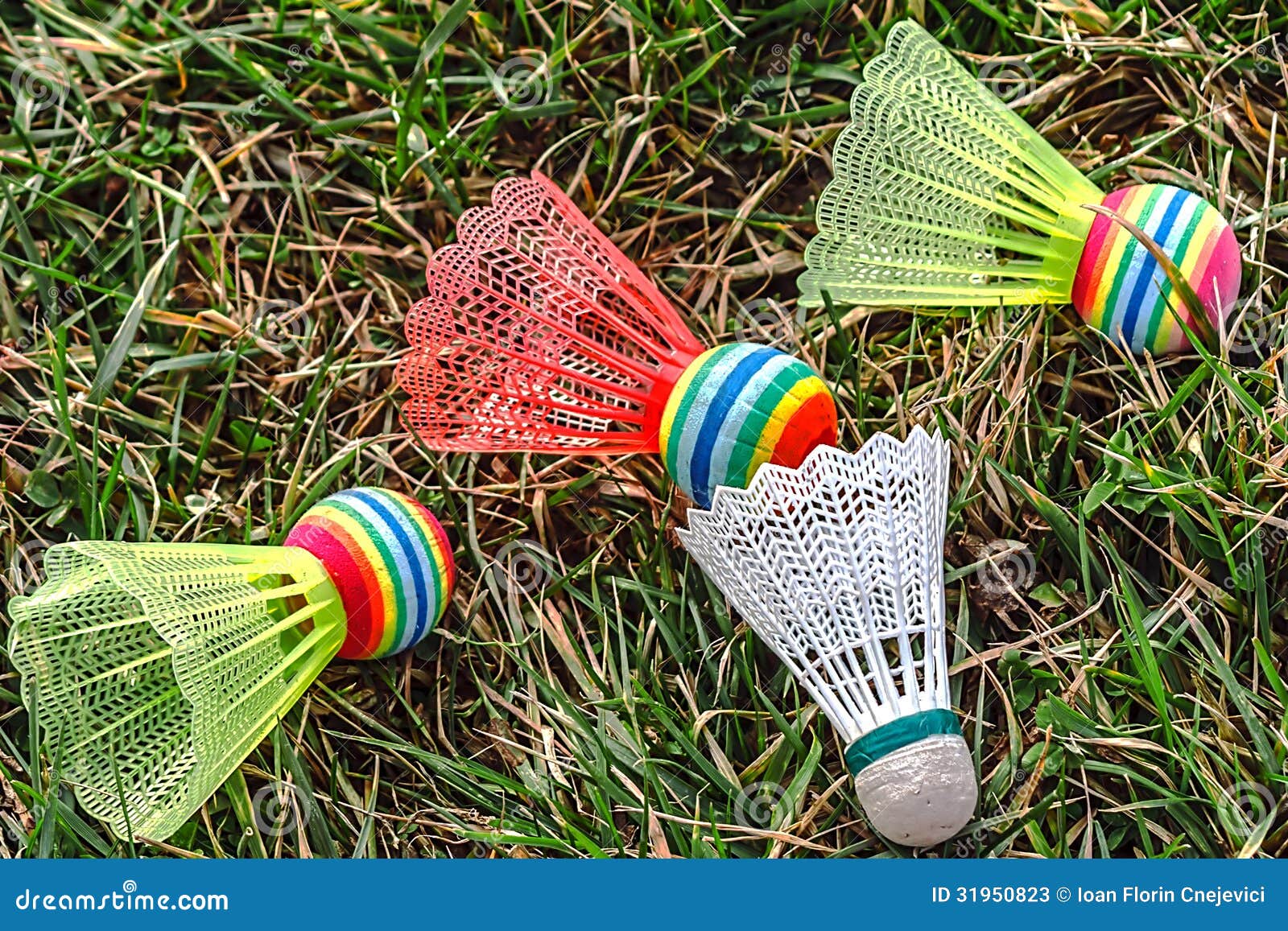 Badminton Gekleurde Shuttles 2 Stock Afbeelding Image of vermaak