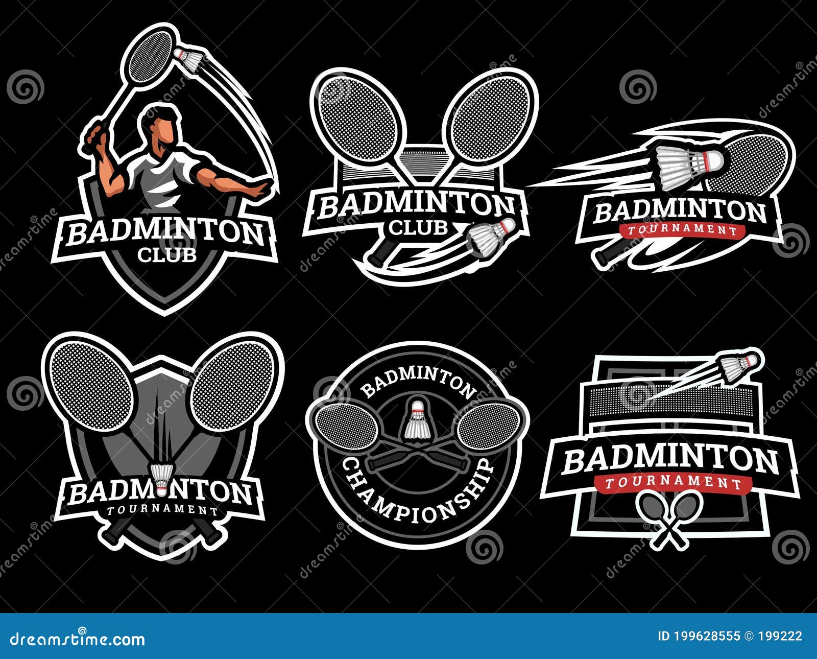 Badminton Logo Stock Illustrations