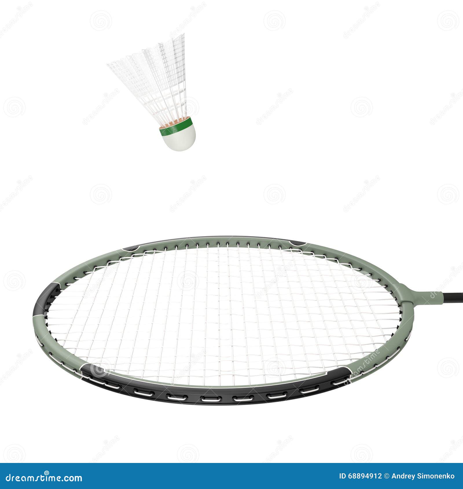 Badminton Racket And Shuttlecock Isolated On White Stock Illustration