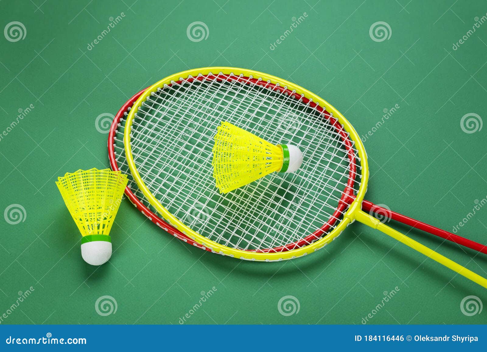 Badminton Racket With Shuttlecock Stock