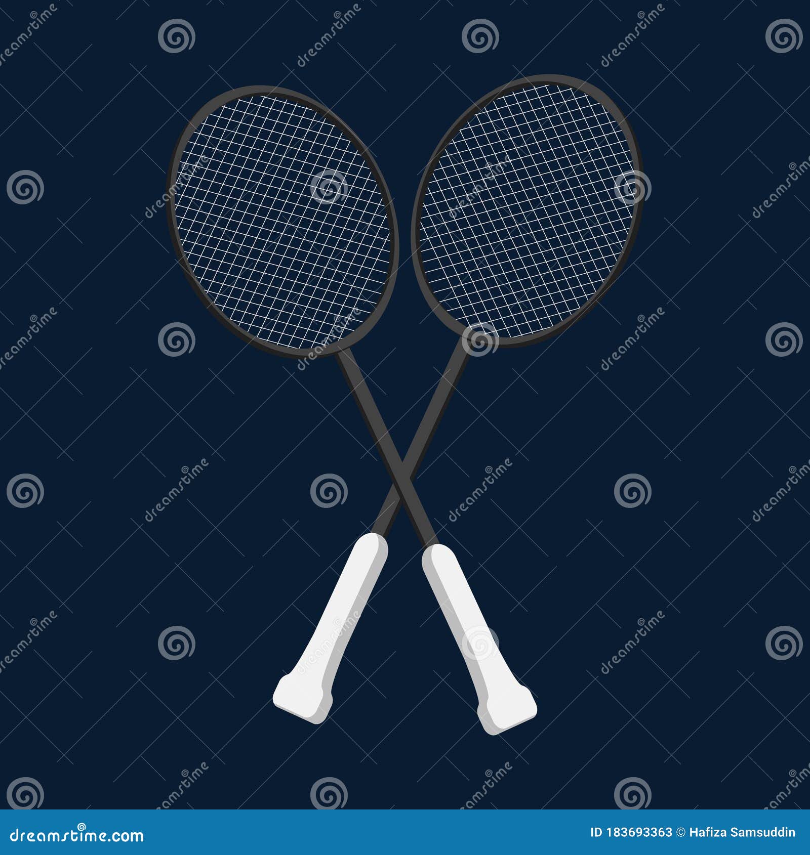 Badminton Racket. Vector Illustration Decorative Background Design Stock  Vector - Illustration of games, shuttlecock: 183693363