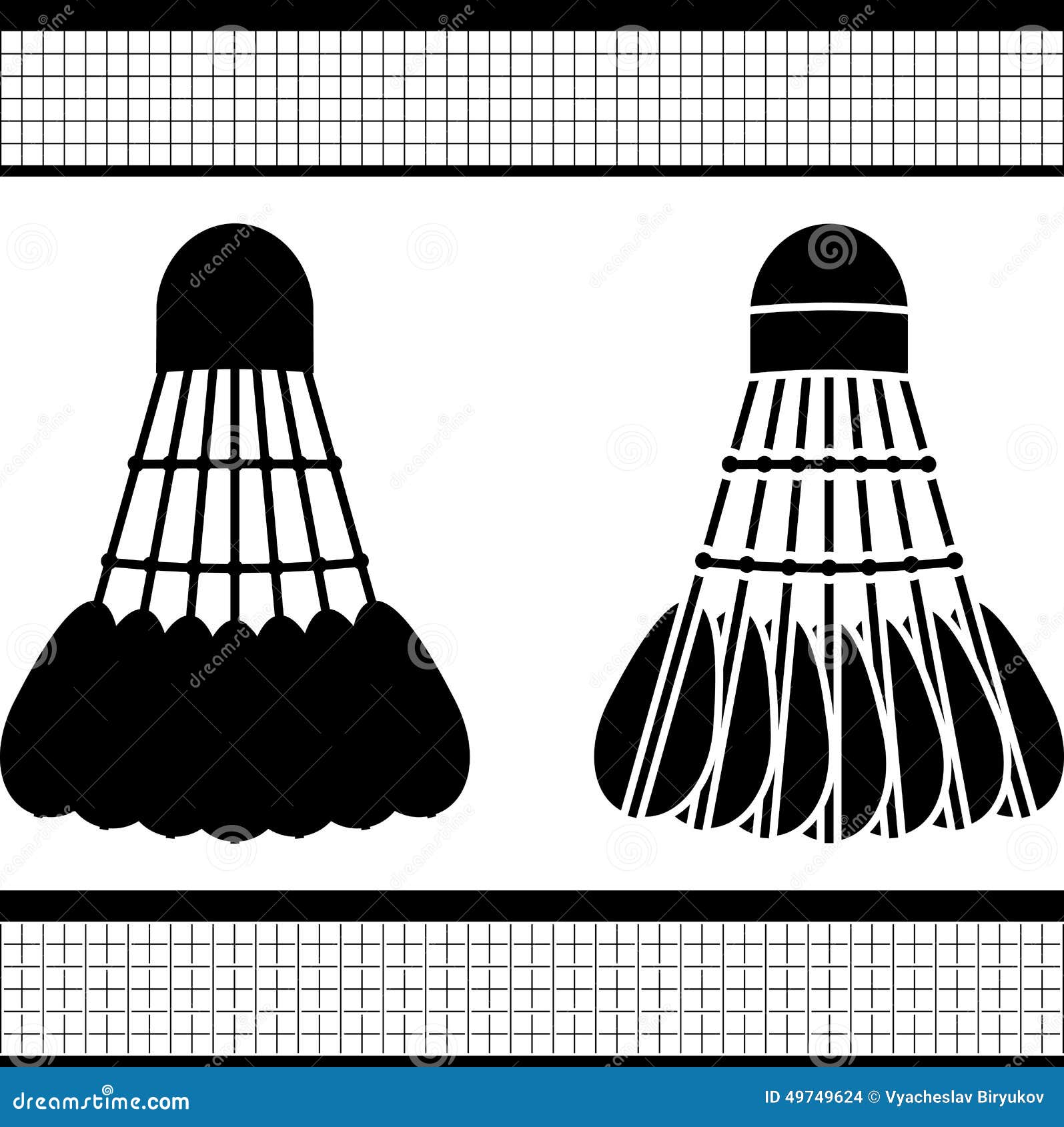 Badminton Shuttlecock. Silhouette and Stencil Stock Vector