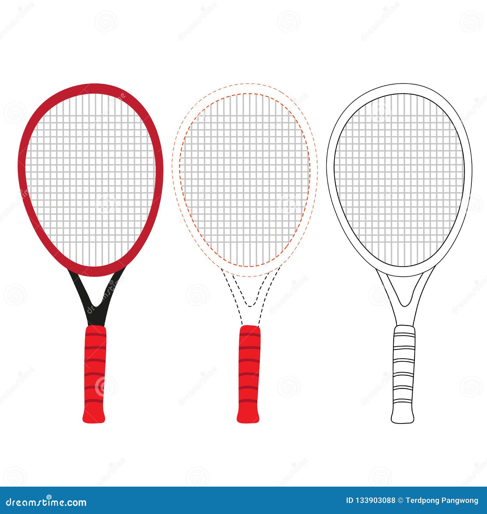 Badminton Worksheet Vector Design Stock Vector Illustration of dashed