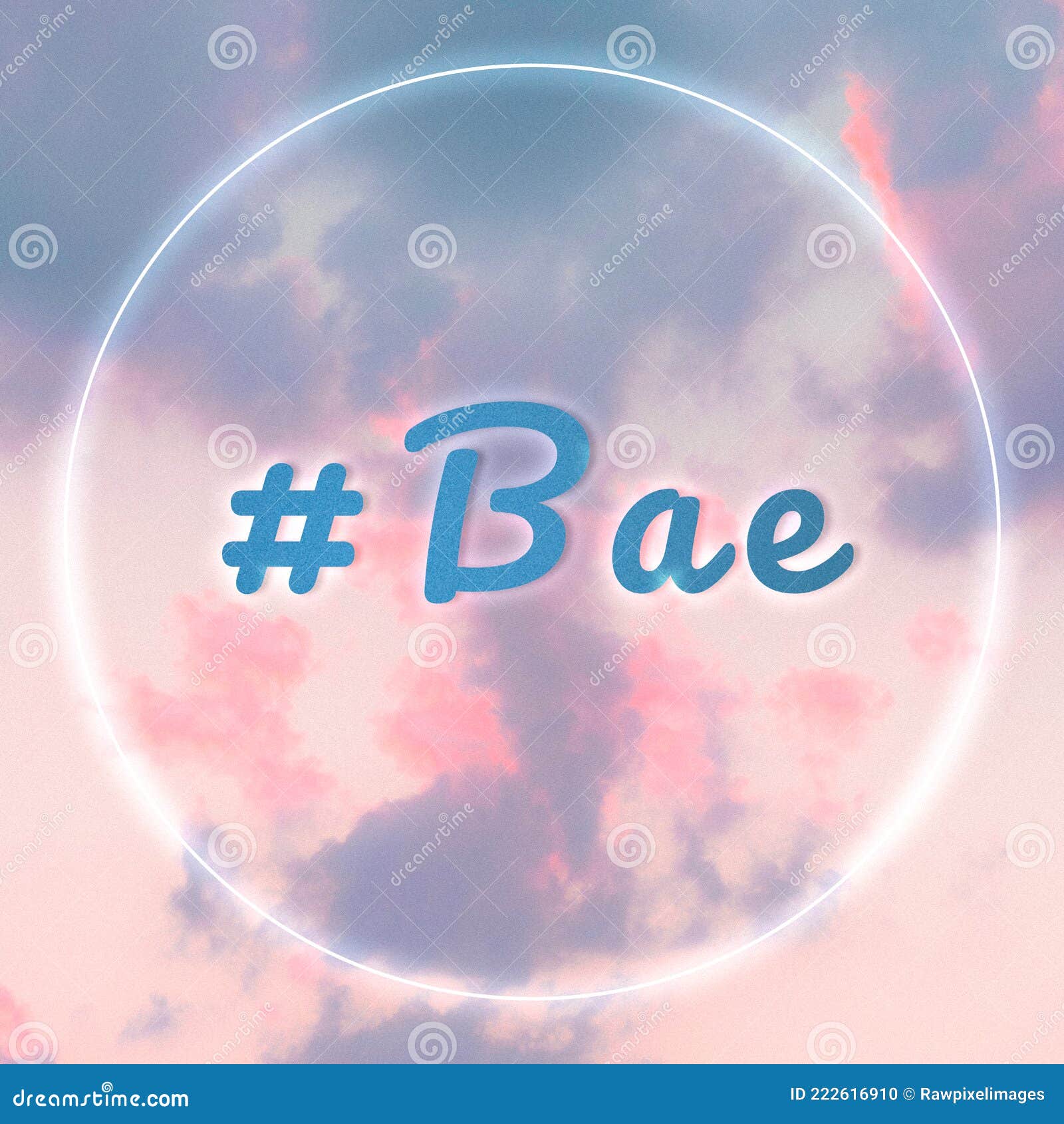 #bae neon blue glow typography