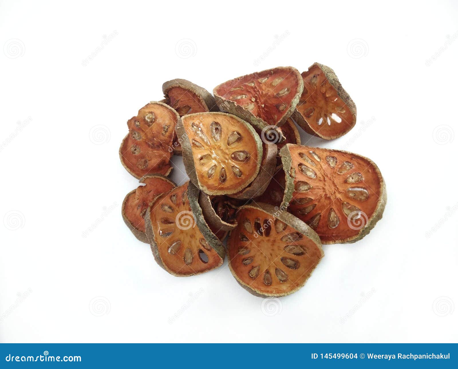 Dried Quince Slices An Isolated On White Background RoyaltyFree Stock
