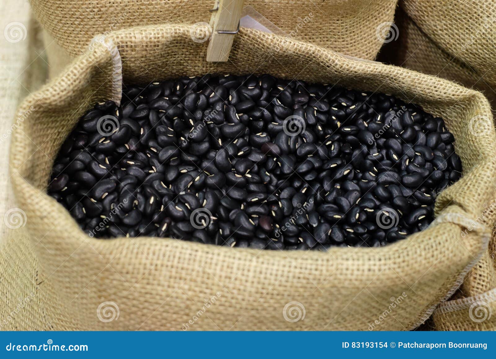 Bag of black beans stock photo. Image of gourmet, black 83193154