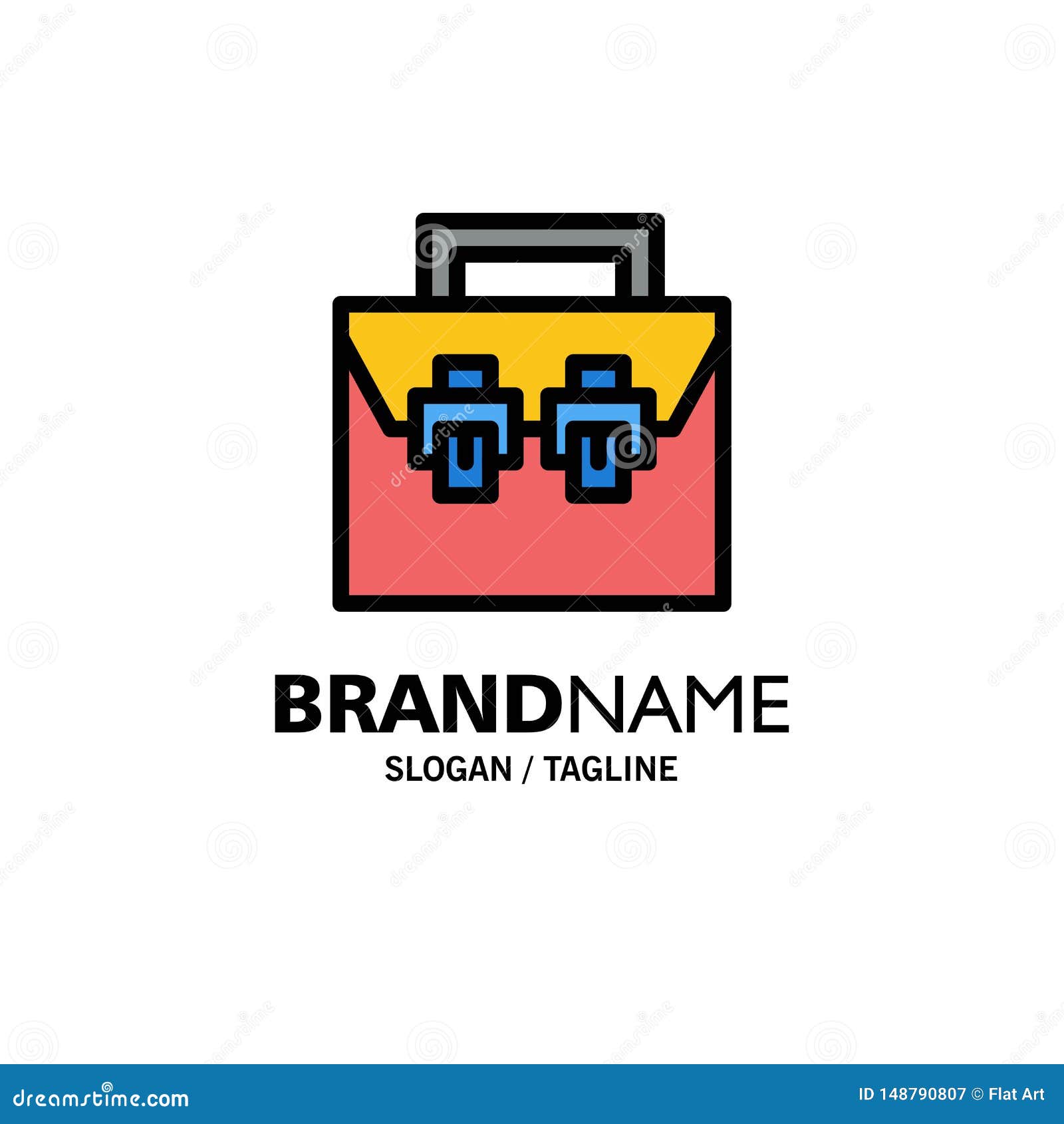 Bag, Box, Construction, Material, Toolkit Business Logo Template. Flat ...
