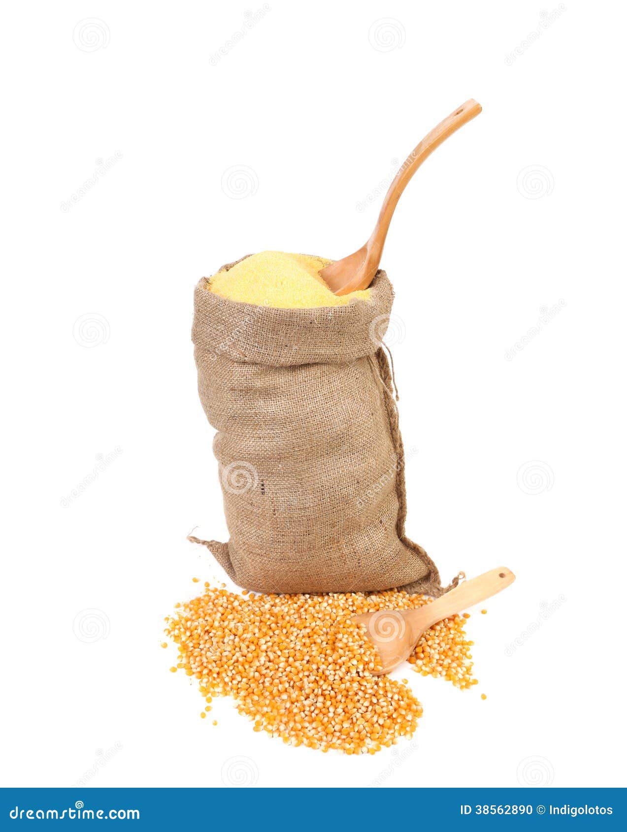 Bag with corn flour stock photo. Image of golden, healthy 38562890