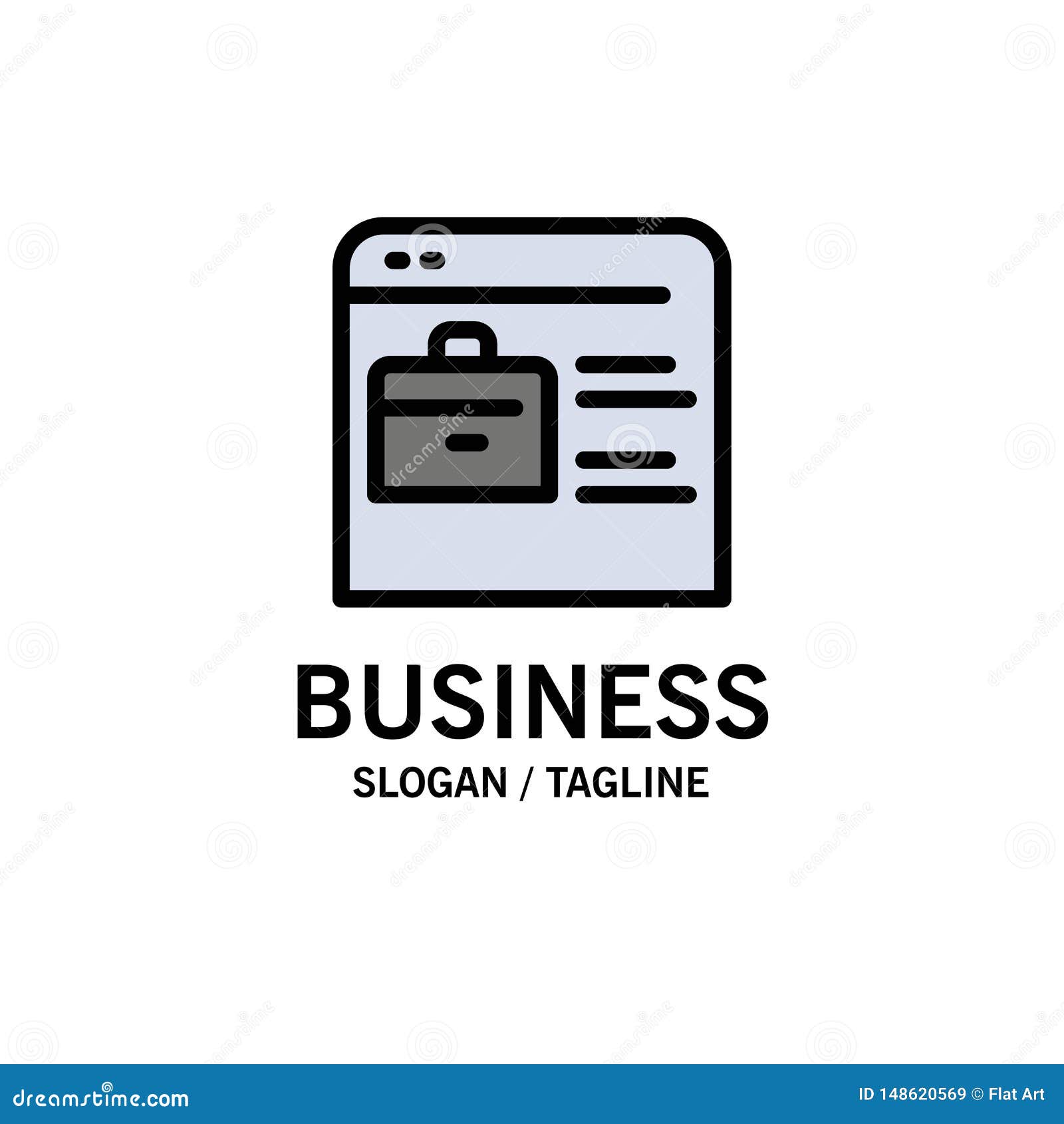bag, find job, job website, online portfolio business logo template. flat color