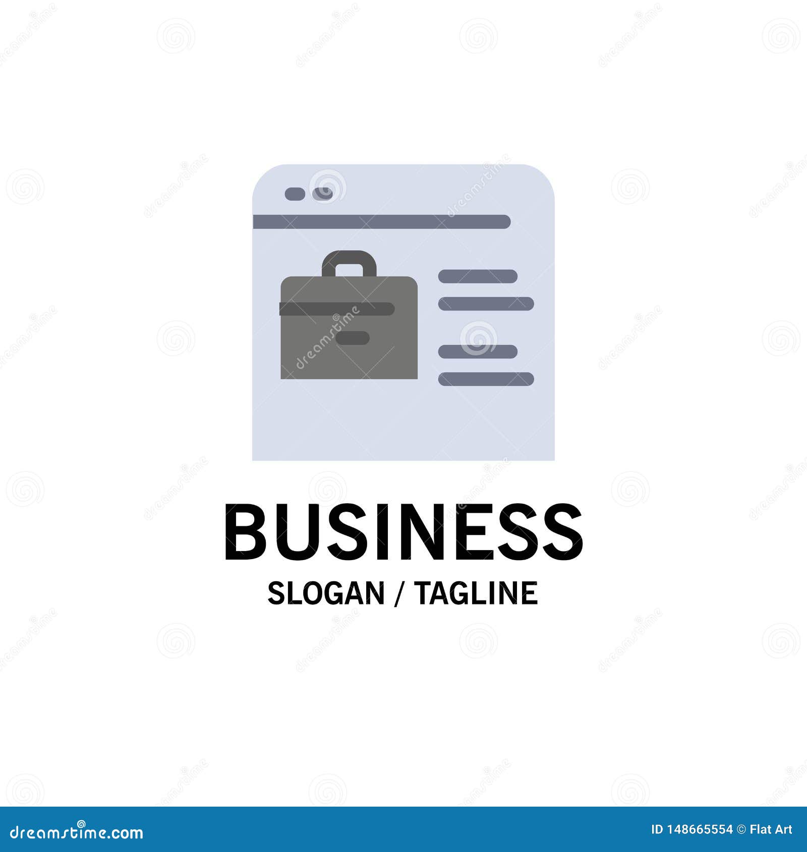 bag, find job, job website, online portfolio business logo template. flat color